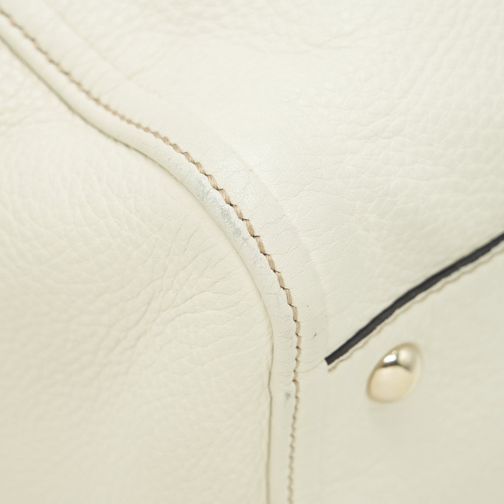 GUCCI GG DISCO TOTE BAG WHITE GHW