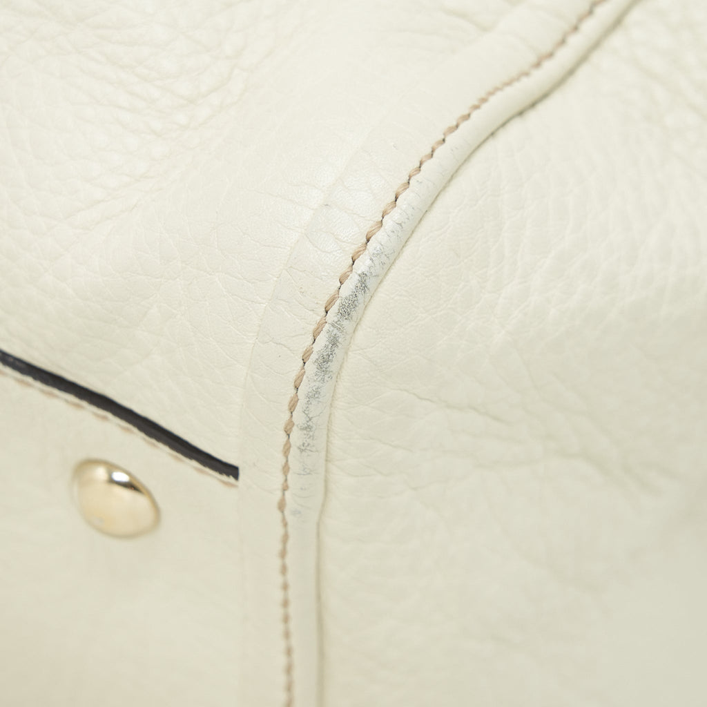 GUCCI GG DISCO TOTE BAG WHITE GHW