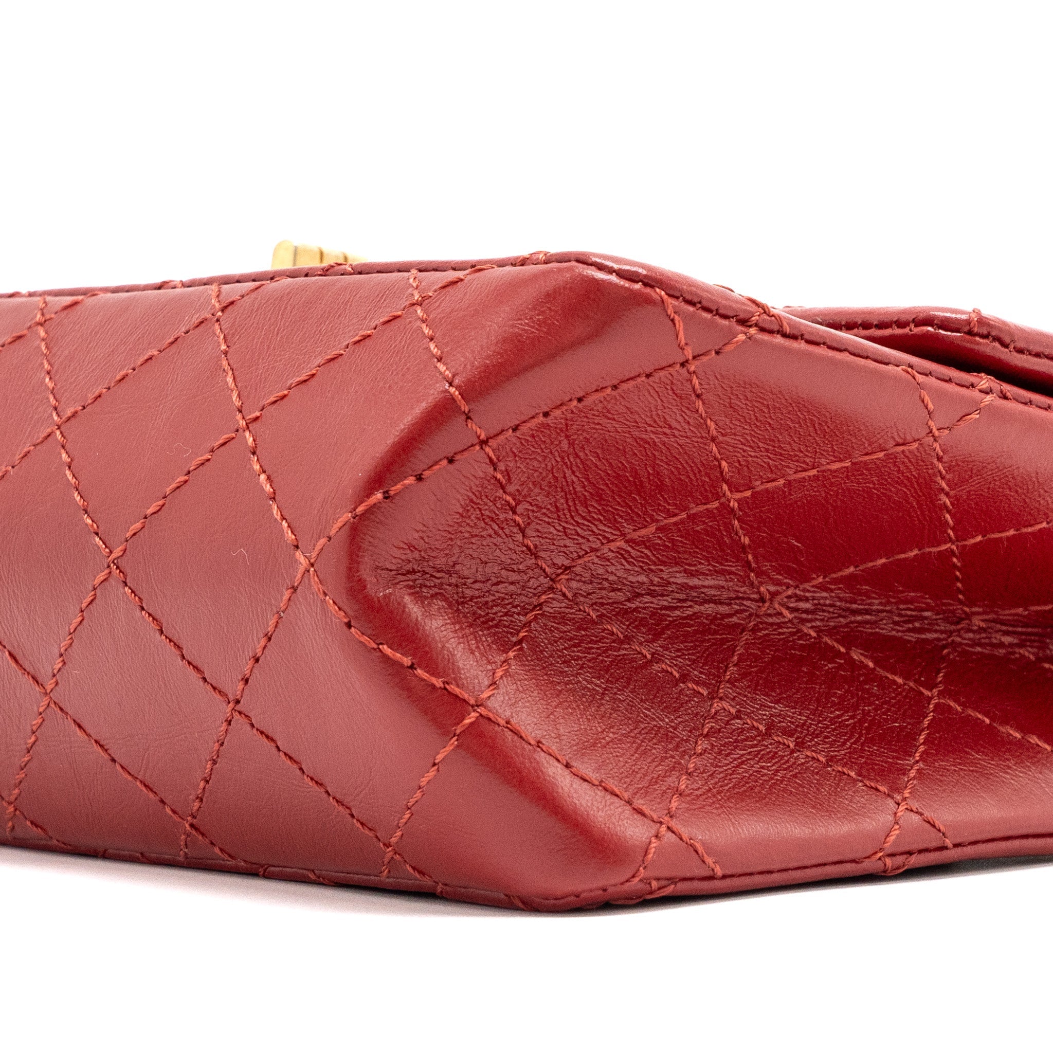 CHANEL MINI 2.55 REISSUE FLAP BAG AGED CALFSKIN RED GHW