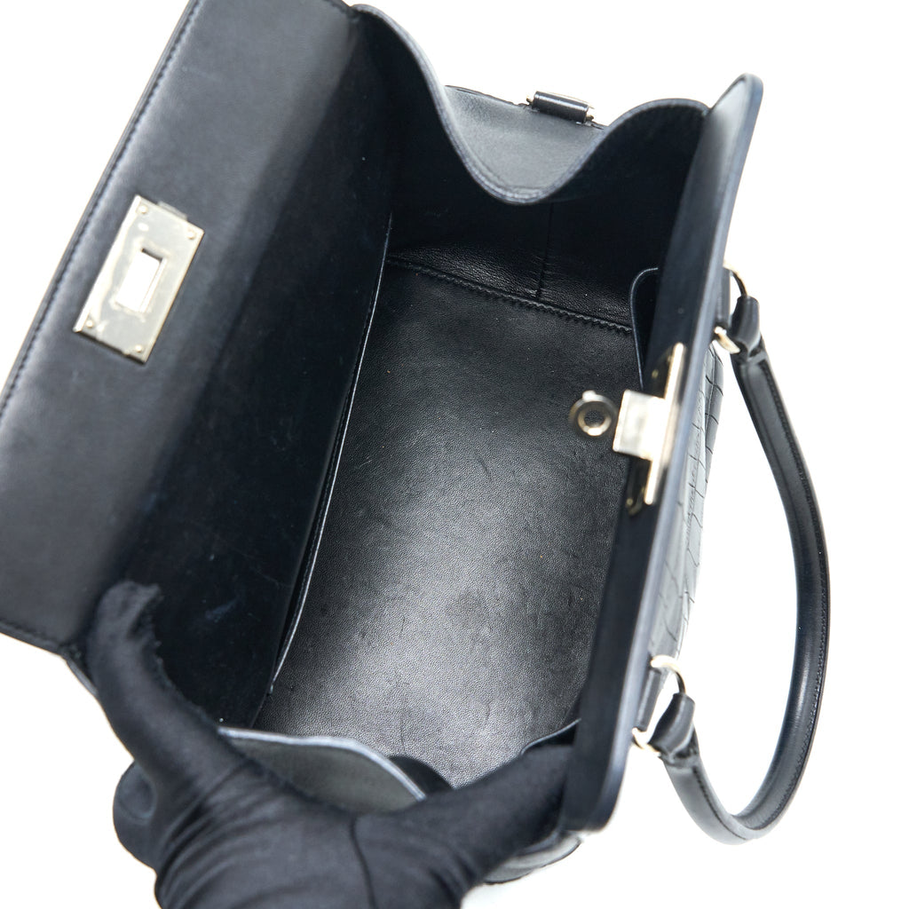 HERMES TOOLBOX 20 MAT CROCODILE/SWIFT BLACK SHW