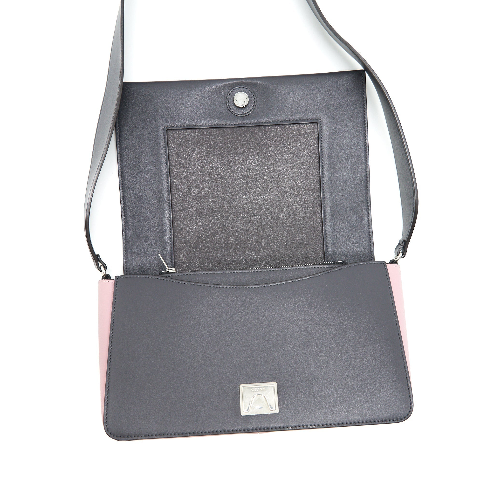CELINE FRAME SHOULDER BAG LIGHT PURPLE/ DARK GREY