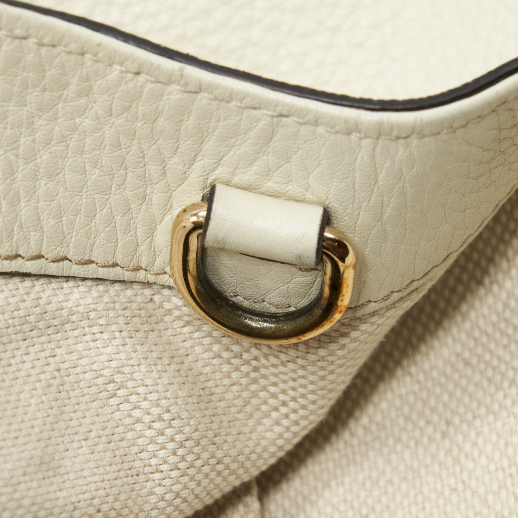 GUCCI GG DISCO TOTE BAG WHITE GHW