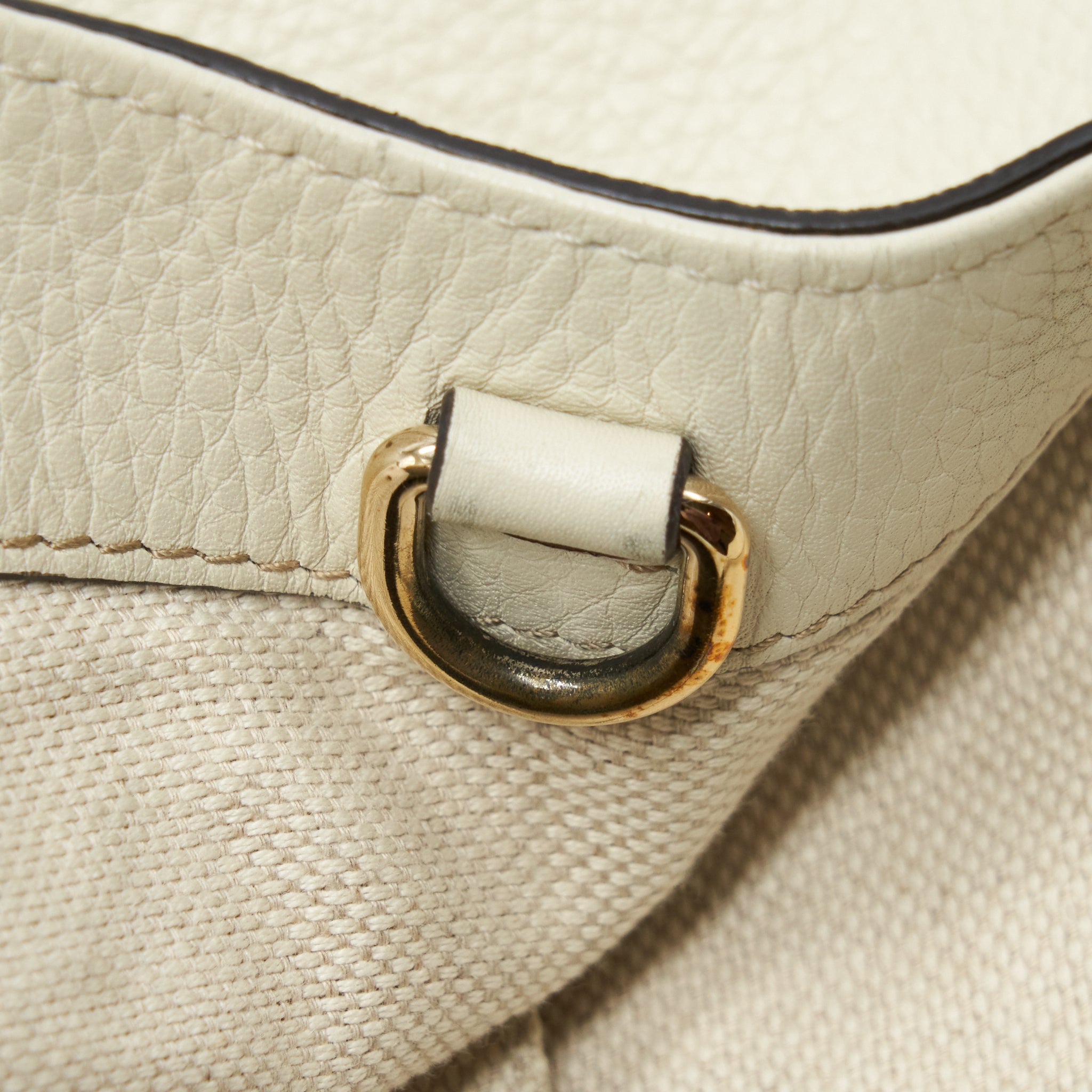 GUCCI GG DISCO TOTE BAG WHITE GHW
