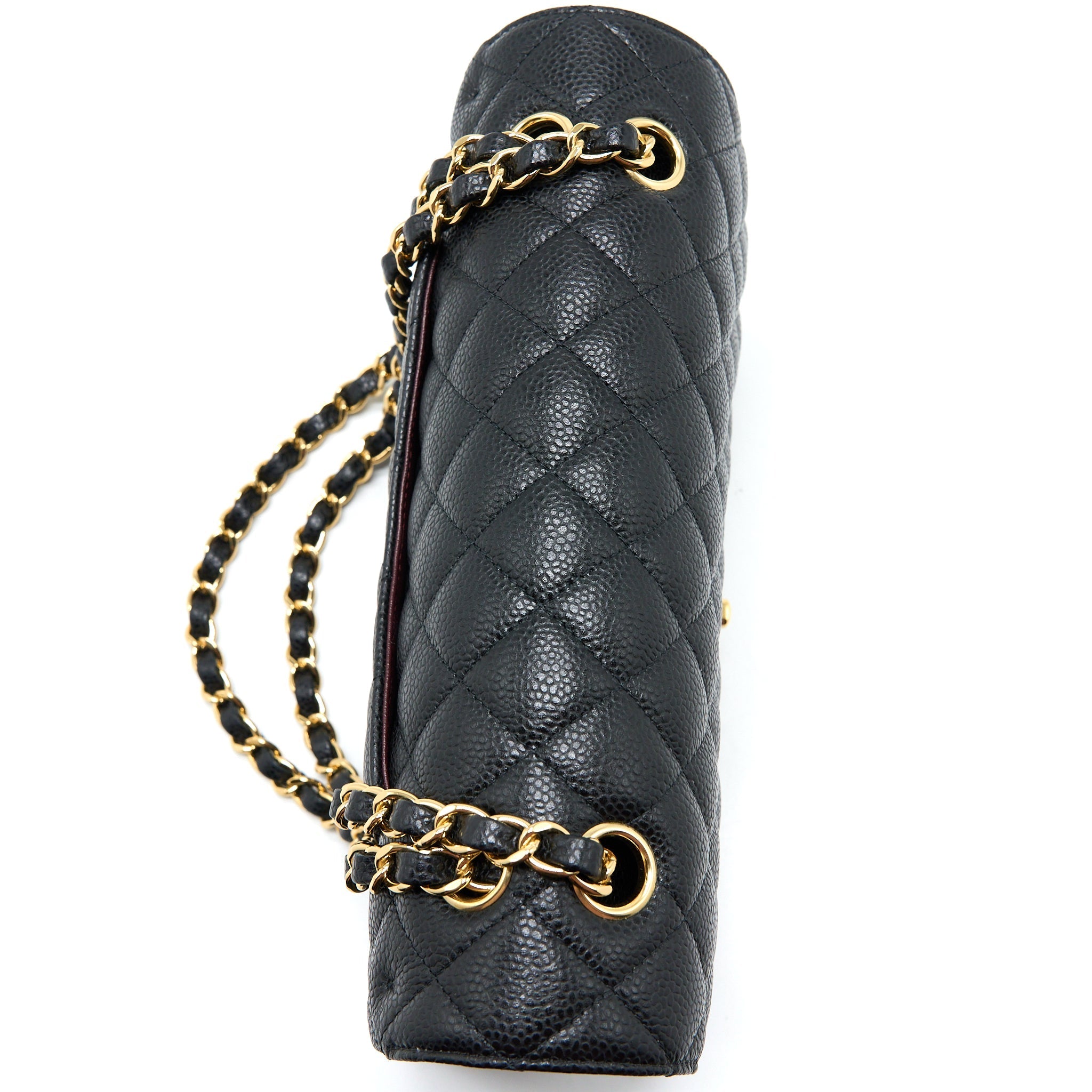 CHANEL MEDIUM CLASSIC DOUBLE FLAP BAG CAVIAR BLACK GHW (MICROCHIP)