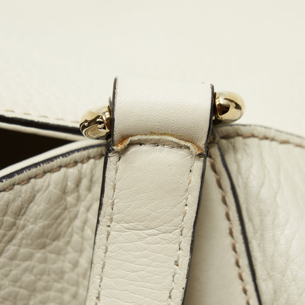 GUCCI GG DISCO TOTE BAG WHITE GHW
