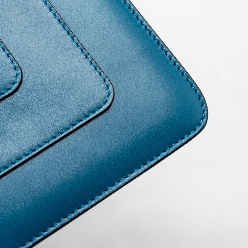 BVLGARI SERPENTI FOREVER FLAP BAG CALFSKIN BLUE GHW