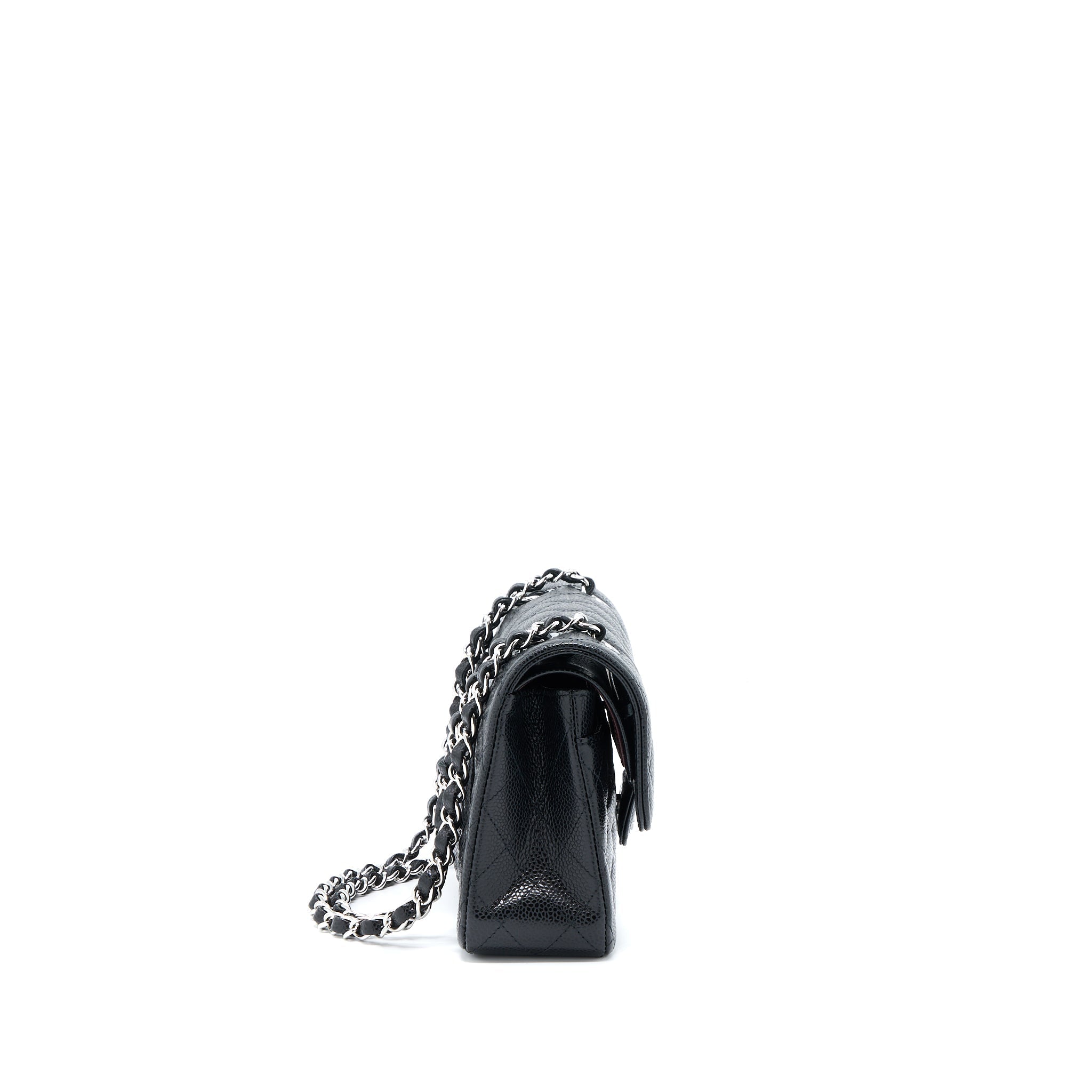 CHANEL SMALL CLASSIC DOUBLE FLAP BAG CAVIAR BLACK SHW(MICROCHIP)