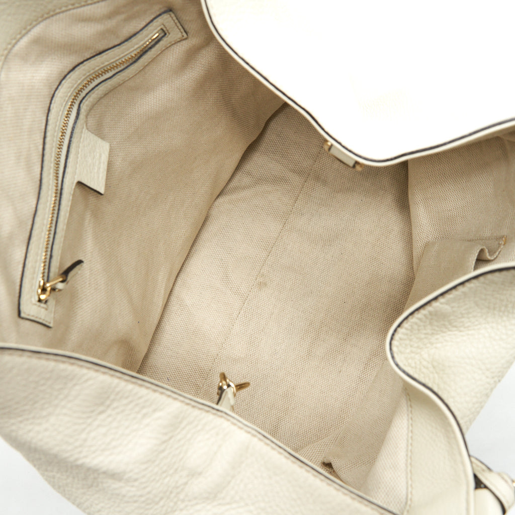 GUCCI GG DISCO TOTE BAG WHITE GHW