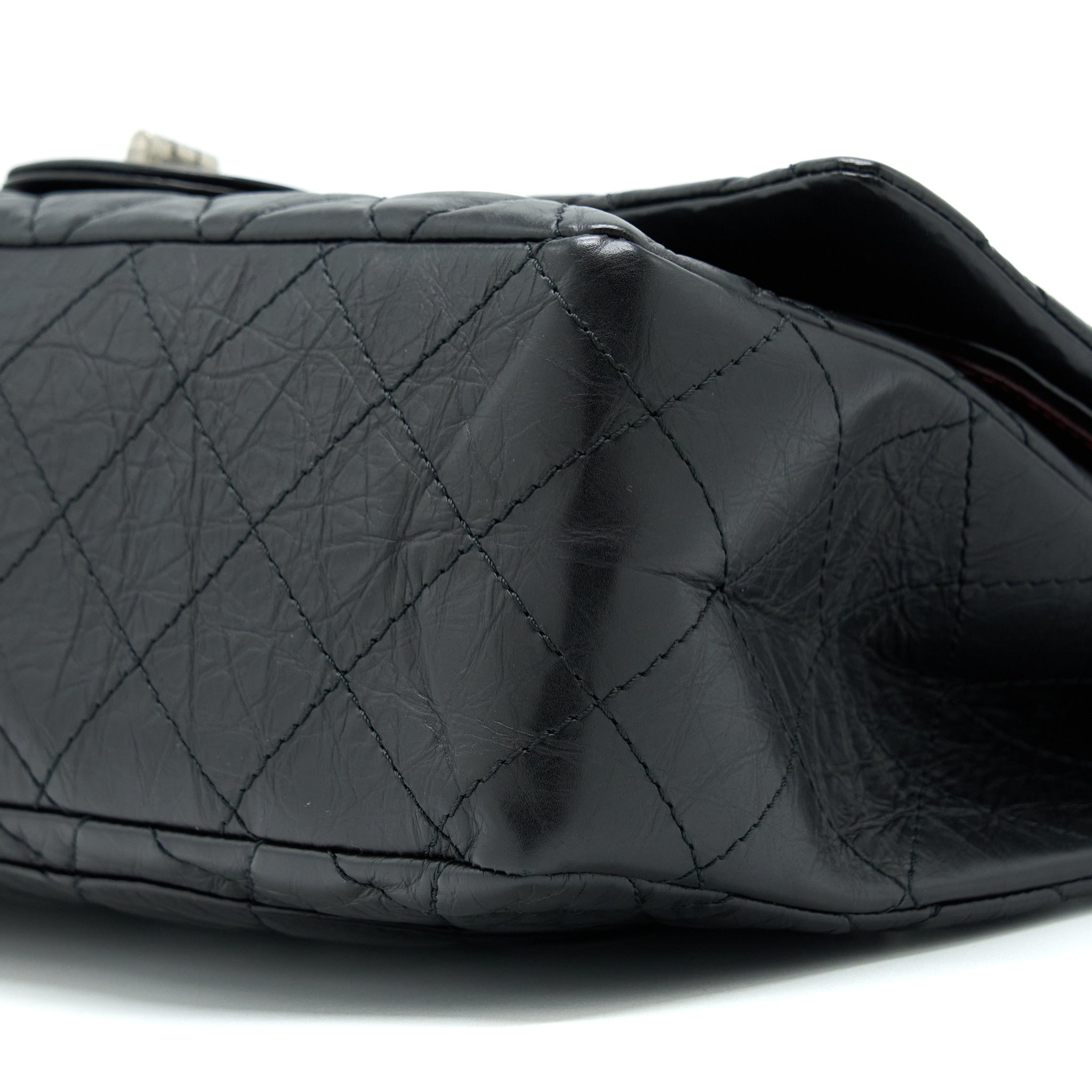 CHANEL 2.55 227 REISSUE CALFSKIN BLACK RUTHENIUM HARDWARE