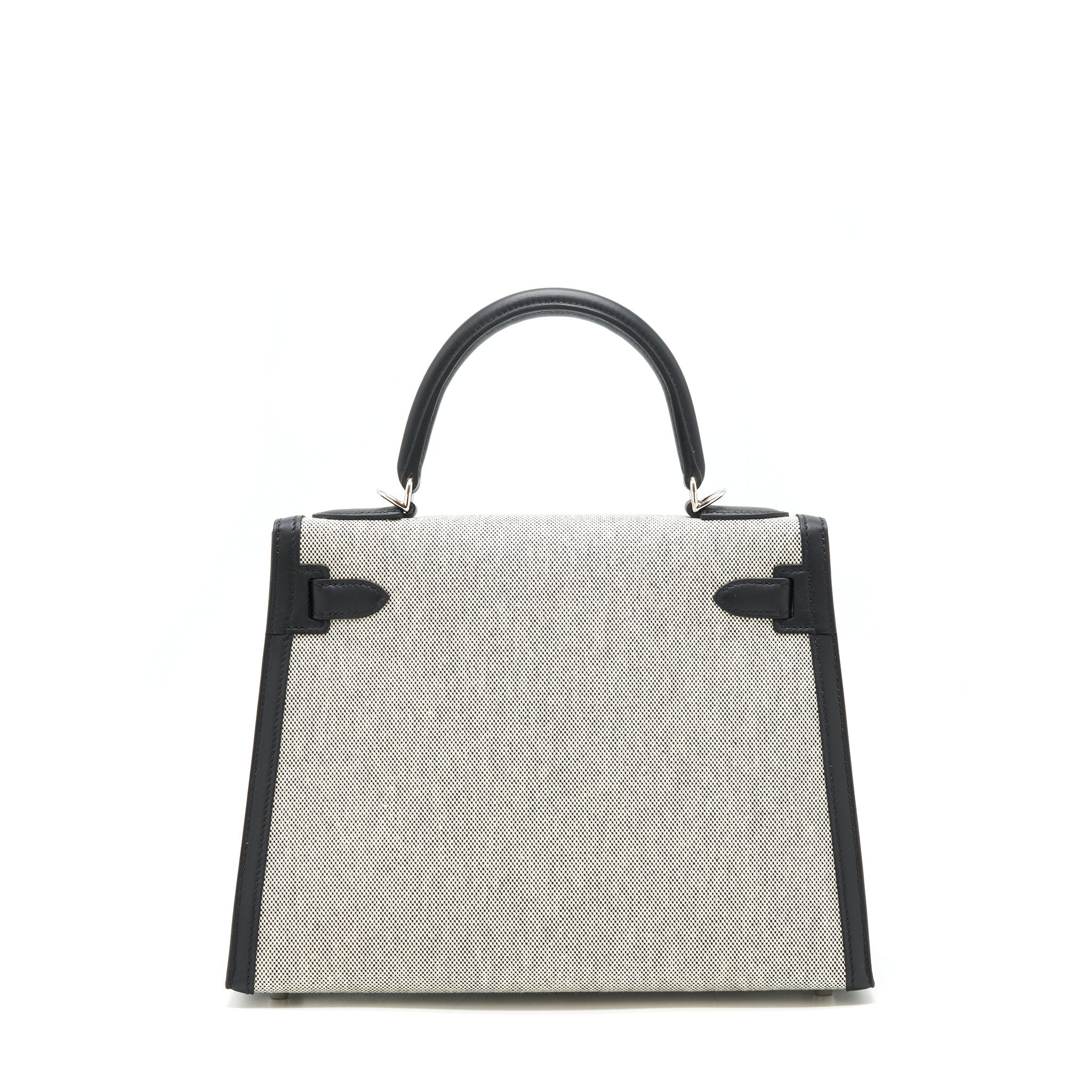 HERMES KELLY 28 TOILE H BLACK/ GREY SHW