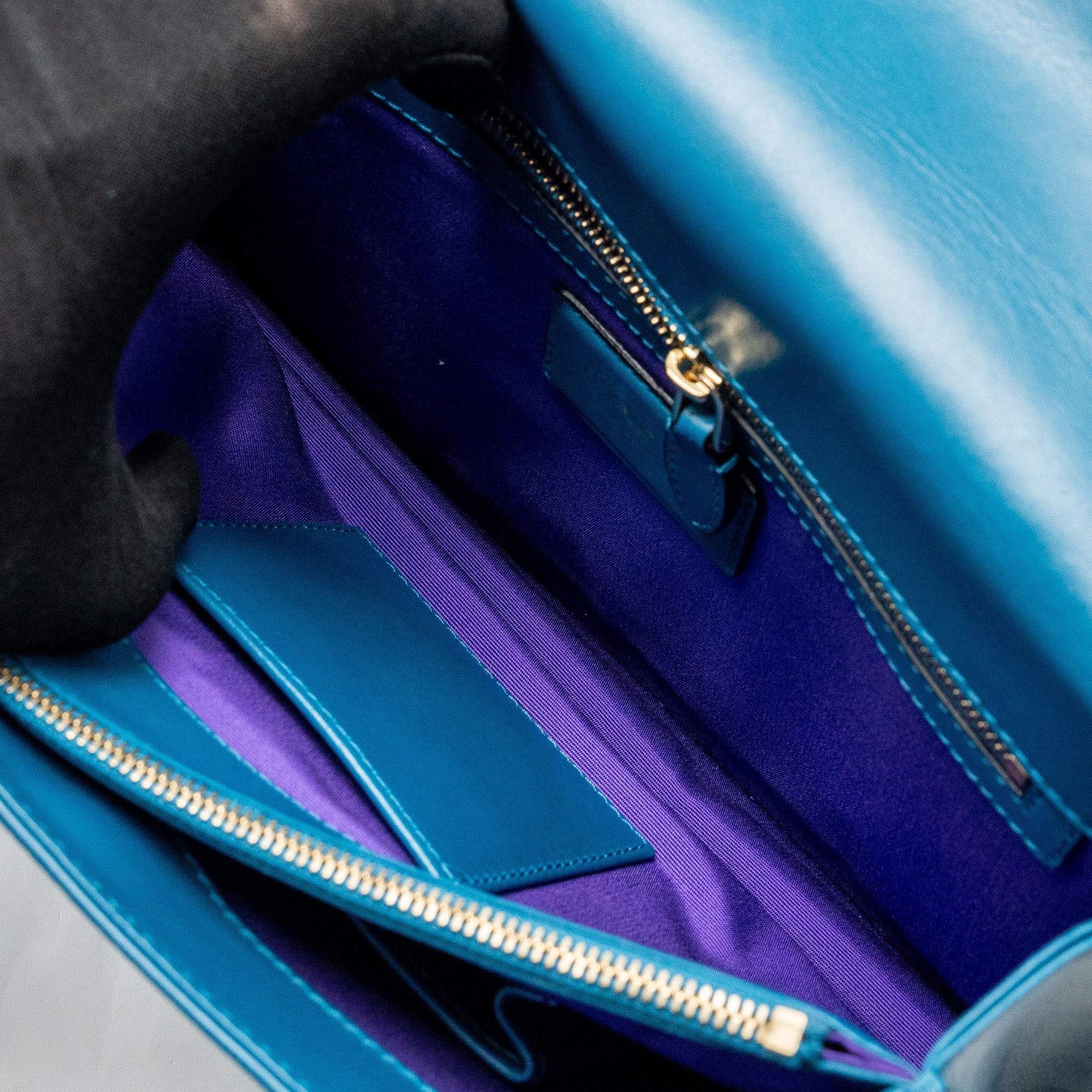 BVLGARI SERPENTI FOREVER FLAP BAG CALFSKIN BLUE GHW