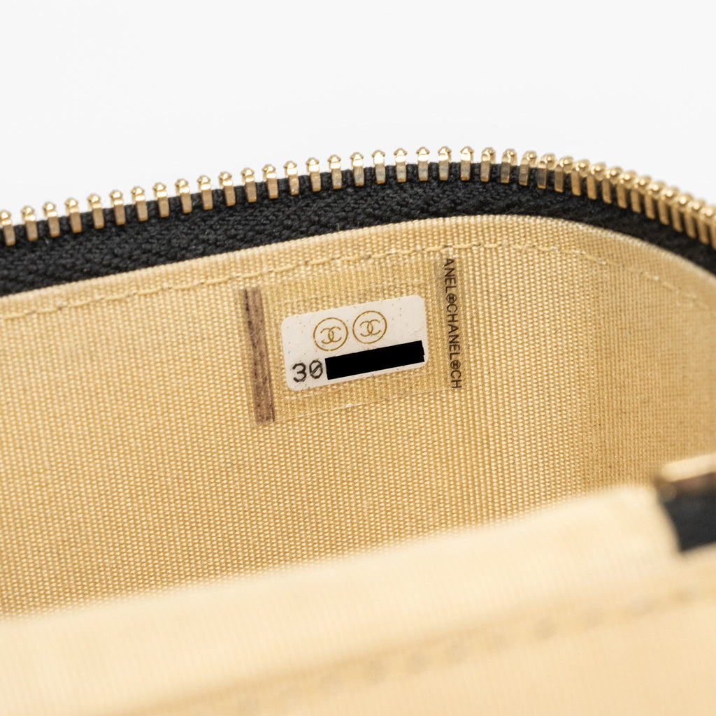 CHANEL PEARL CRUSH MINI VANITY WITH CHAIN LAMBSKIN BLACK WITH GHW