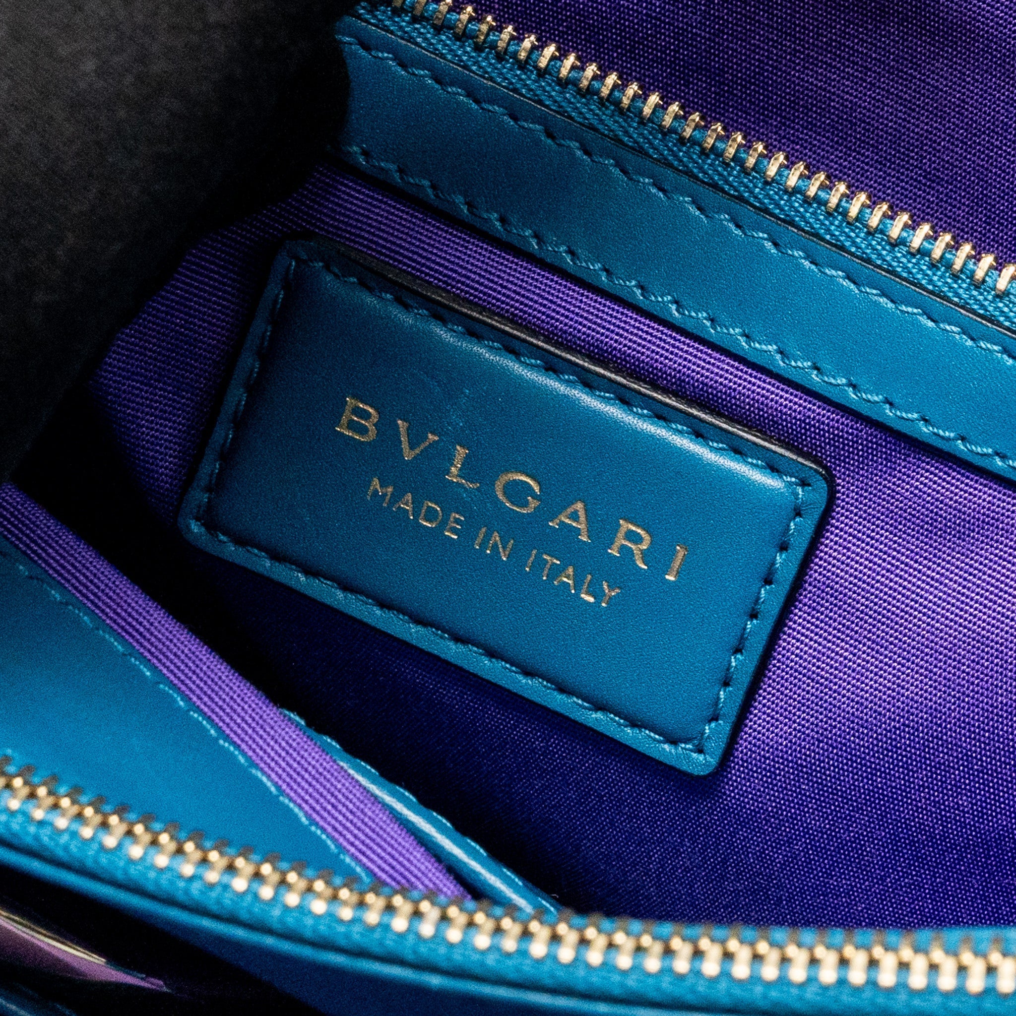 BVLGARI SERPENTI FOREVER FLAP BAG CALFSKIN BLUE GHW