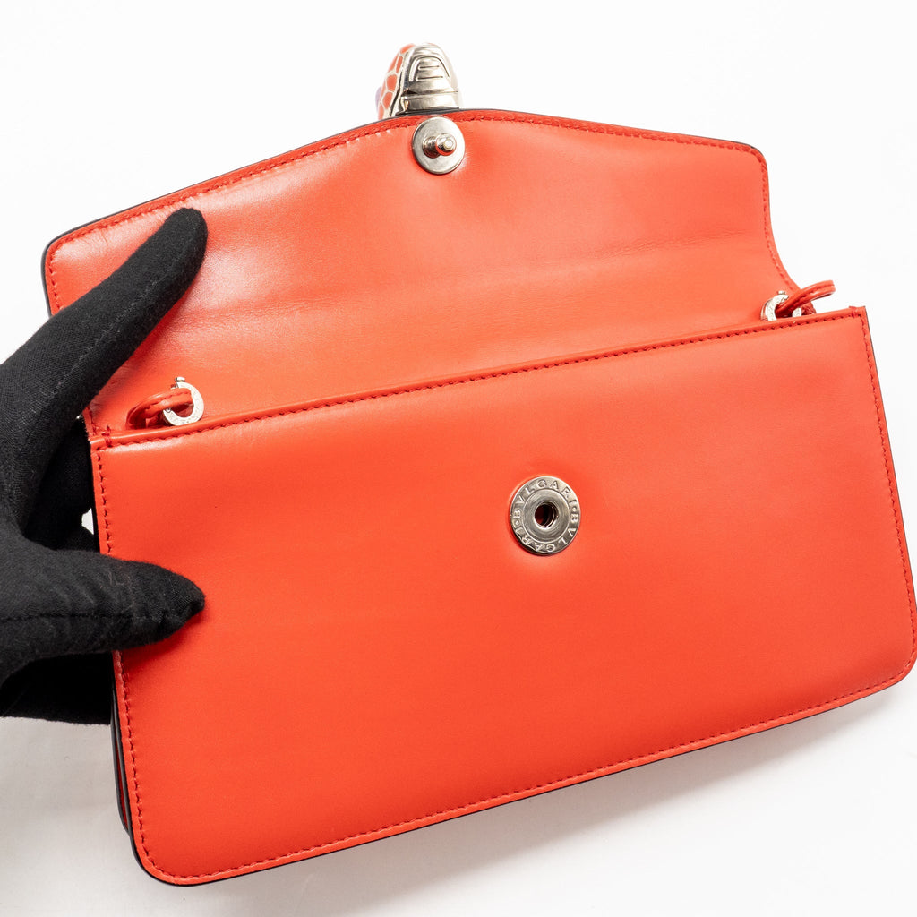 BVLGARI SERPENTI SHOULDER BAG GALUCHAT/CALFSKIN RED SHW