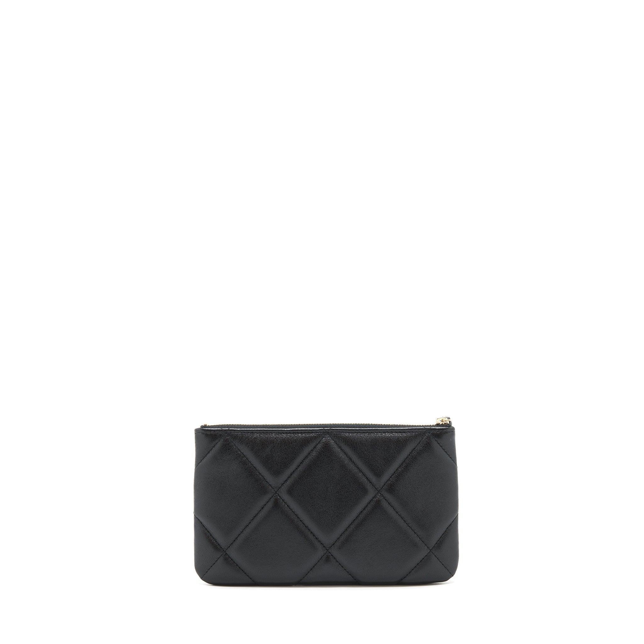 CHANEL 19 SMALL POUCH GOATSKIN BLACK GHW