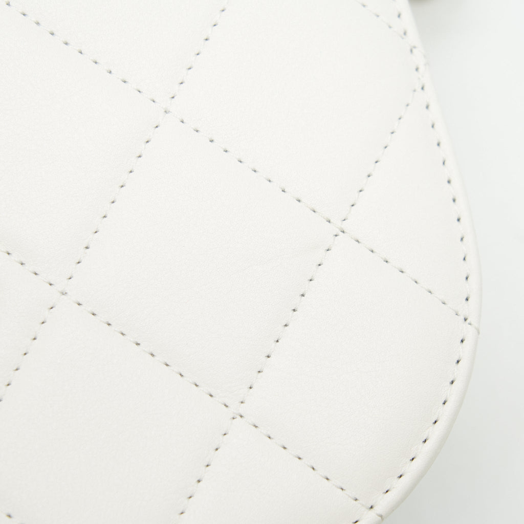 CHANEL SEASONAL FLAP CROSSBODY BAG LAMBSKIN CREAM GHW
