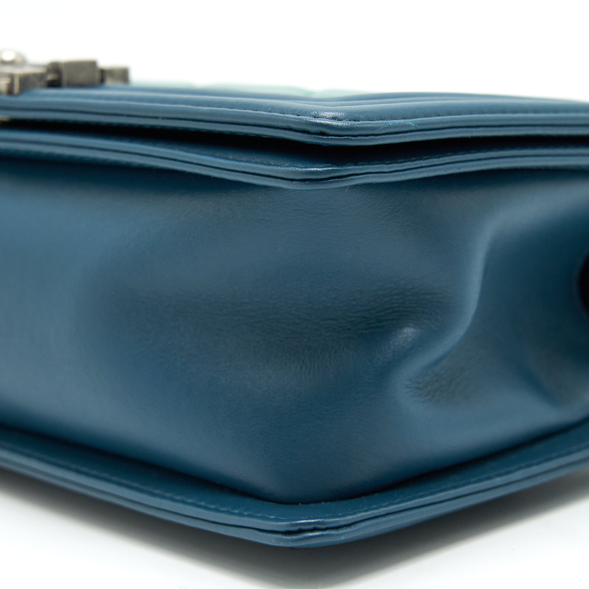 CHANEL MEDIUM LEBOY BAG GREEN RUTHENIUM HARDWARE