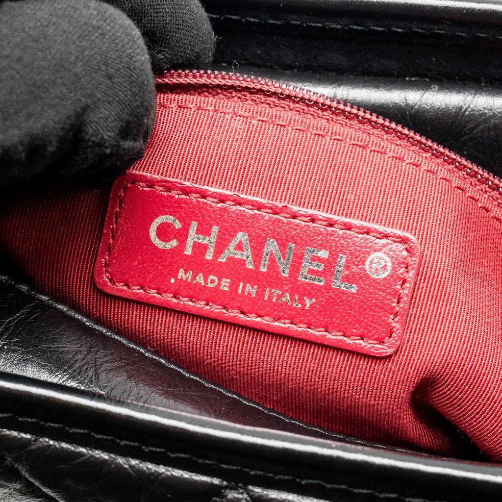CHANEL SMALL GABRIELLE HOBO BAG AGED CALFSKIN BLACK MULTICOLOUR HARDWARE