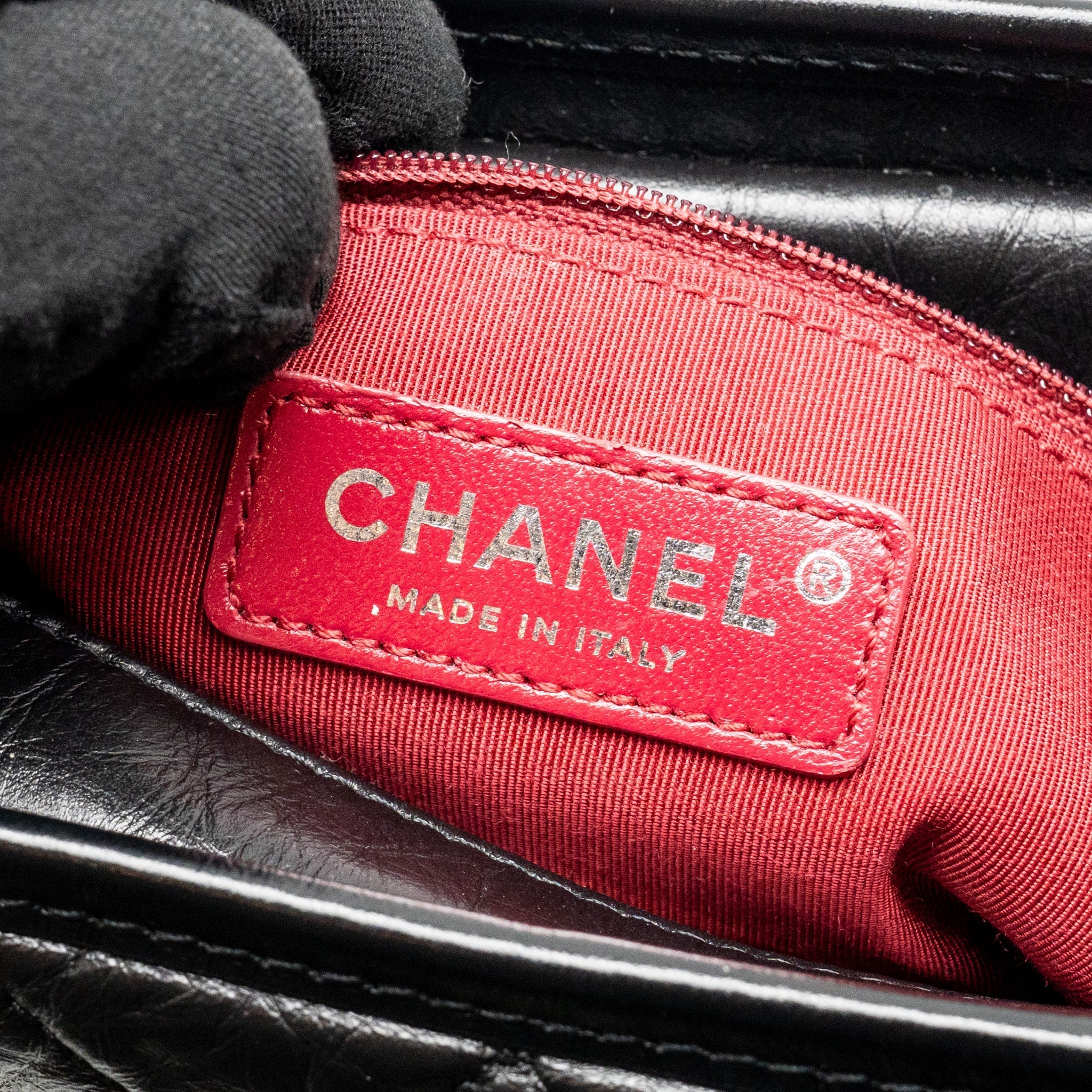 CHANEL SMALL GABRIELLE HOBO BAG AGED CALFSKIN BLACK MULTICOLOUR HARDWARE