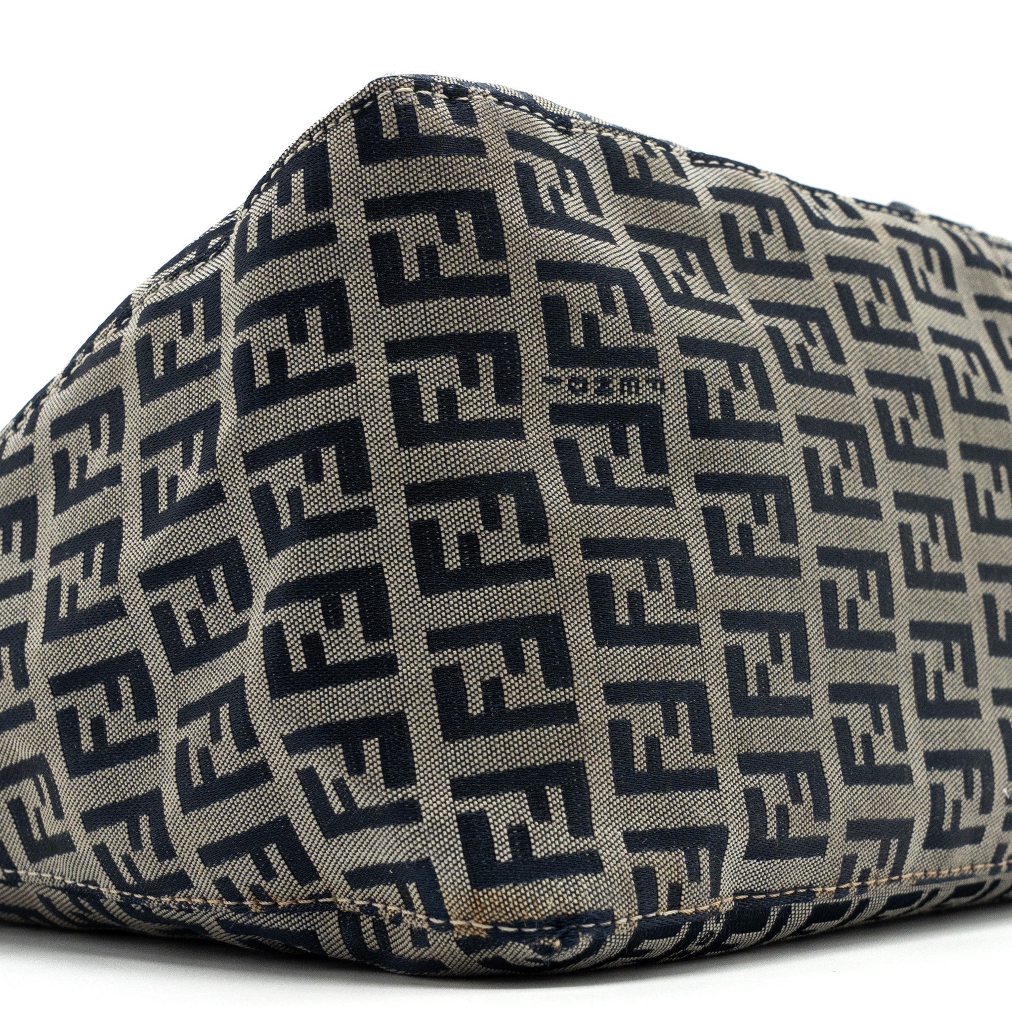 FENDI ZUCCHINO MAMA FLAP BAG FF JACQUARD CANVAS GREY SHW