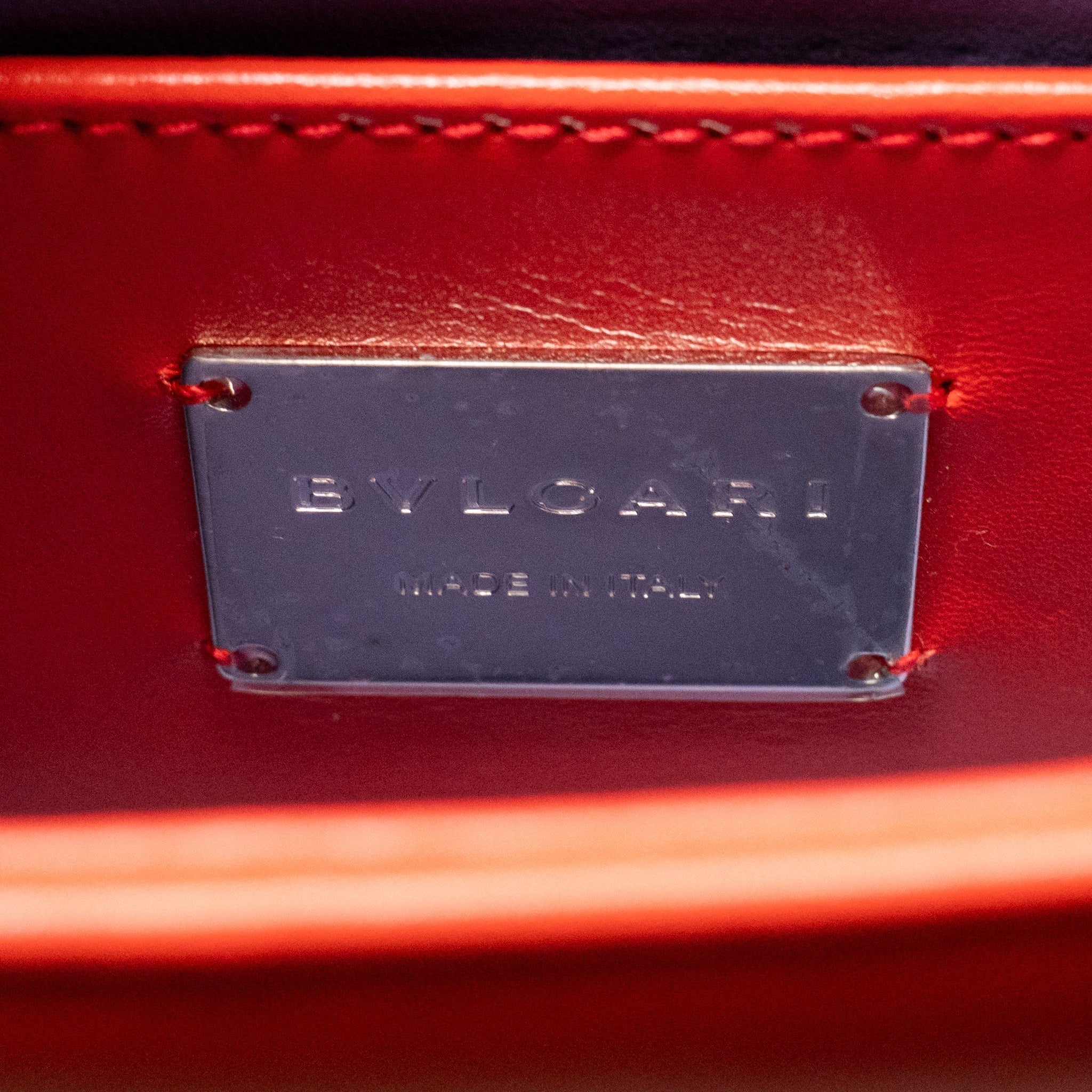 BVLGARI SERPENTI SHOULDER BAG GALUCHAT/CALFSKIN RED SHW