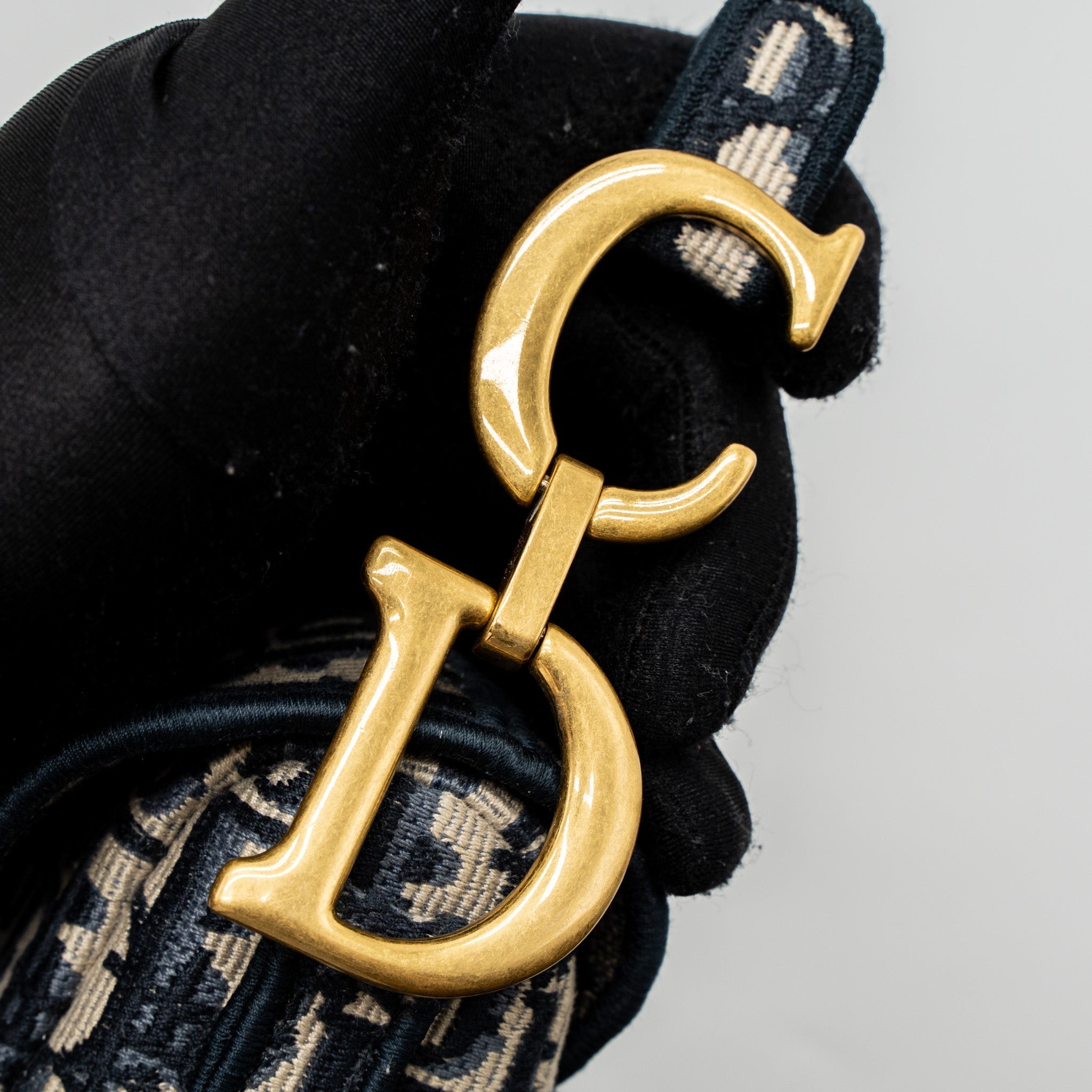 DIOR SADDLE BAG BLUE OBLIQUE EMBROIDERY GHW