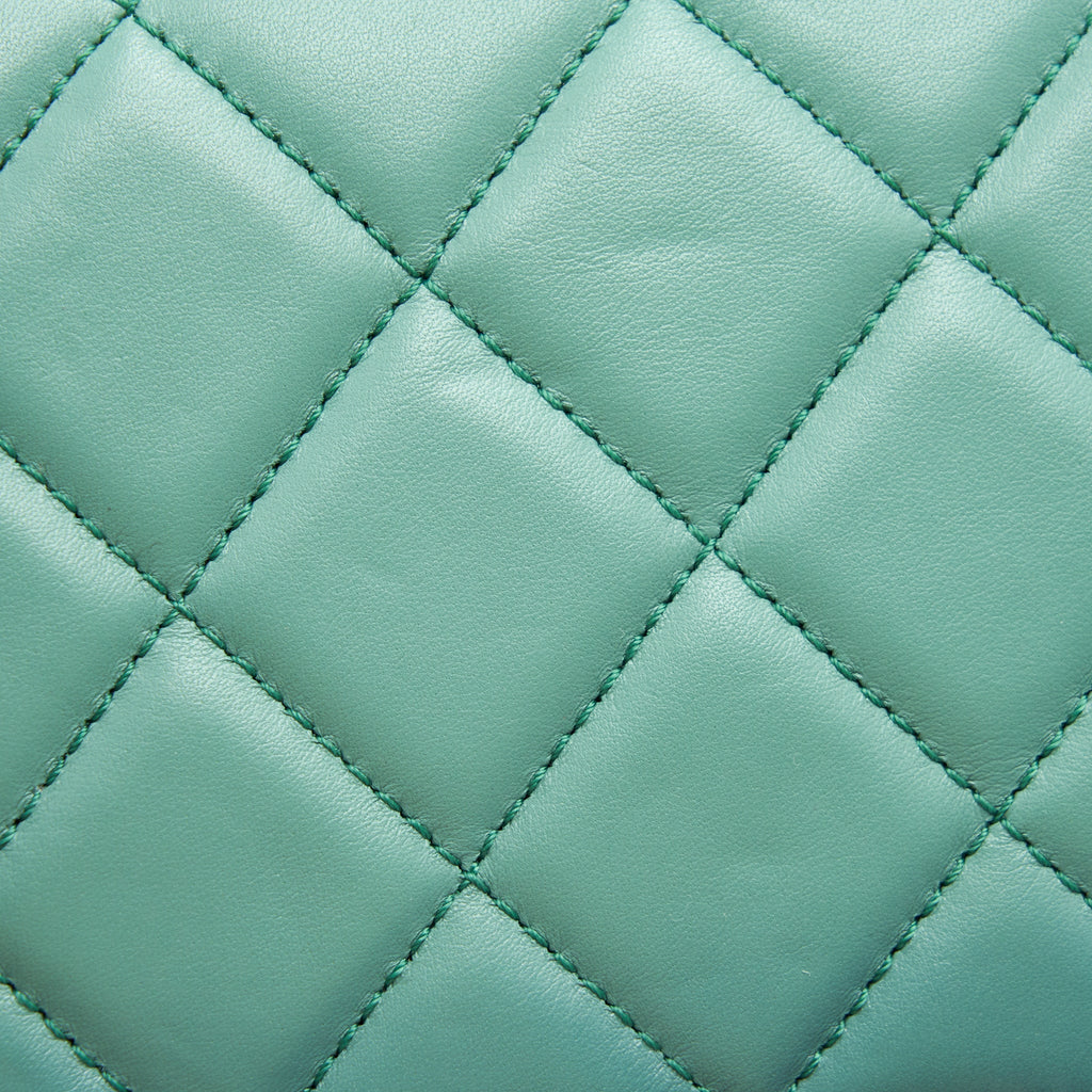CHANEL MEDIUM LEBOY BAG GREEN RUTHENIUM HARDWARE