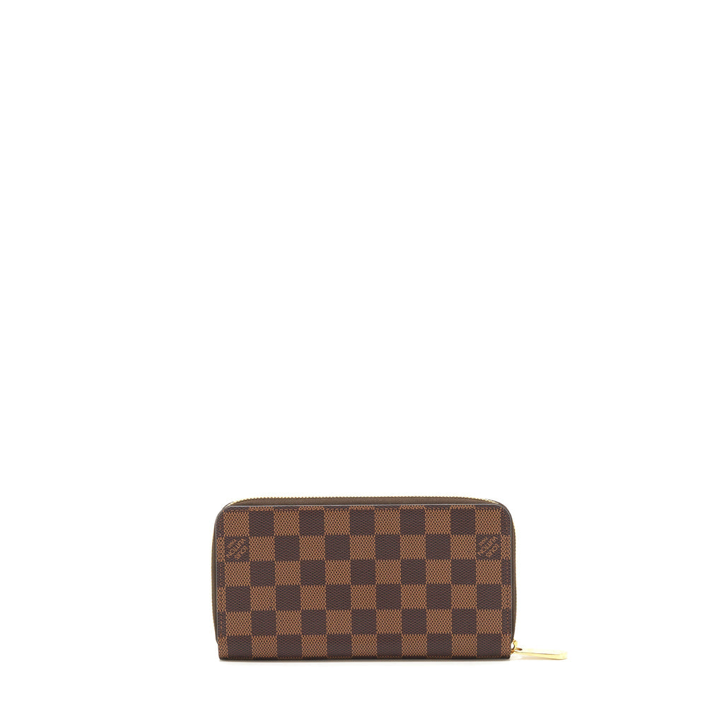 LOUIS VUITTON ZIPPY WALLET DAMIER EBENE CANVAS / ROSE BALLERINE