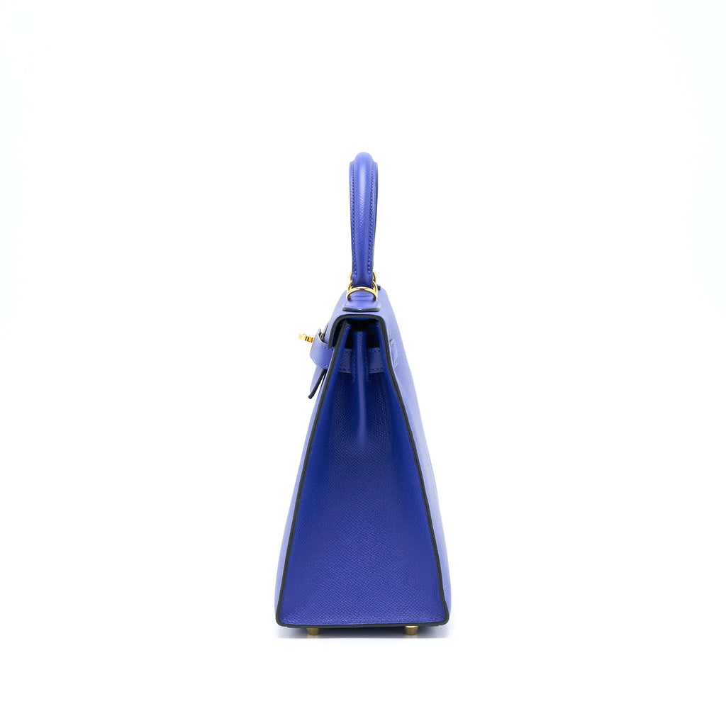 HERMES KELLY 28 SELLIER EPSOM BLEU ELECTRIQUE GHW