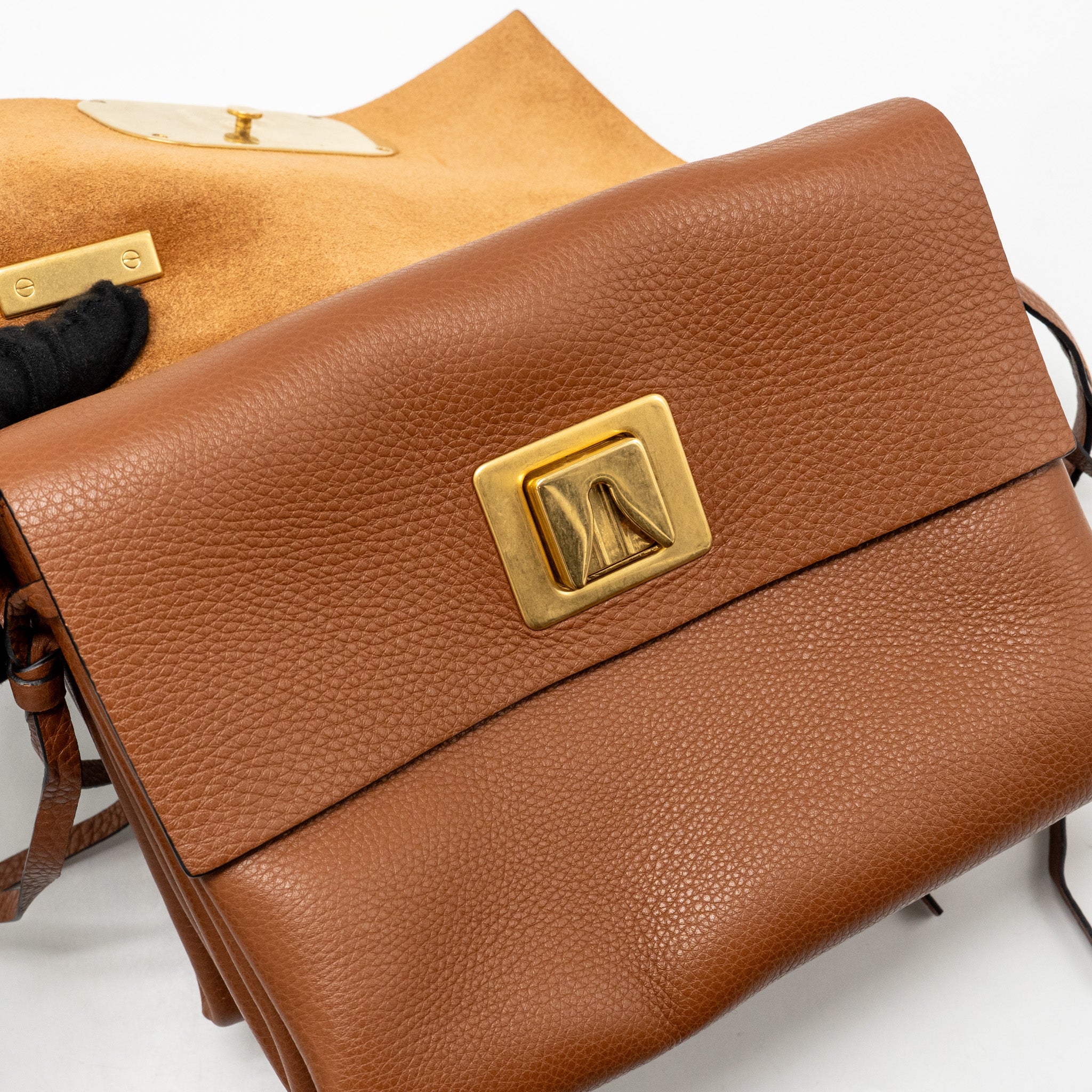 VALENTINO VRING SMALL SHOULDER BAG CALFSKIN BROWN GHW