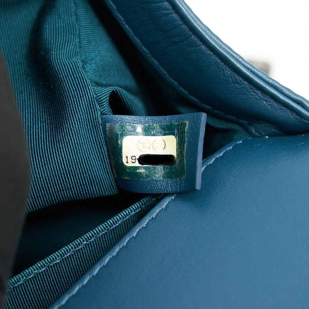 CHANEL MEDIUM LEBOY BAG GREEN RUTHENIUM HARDWARE