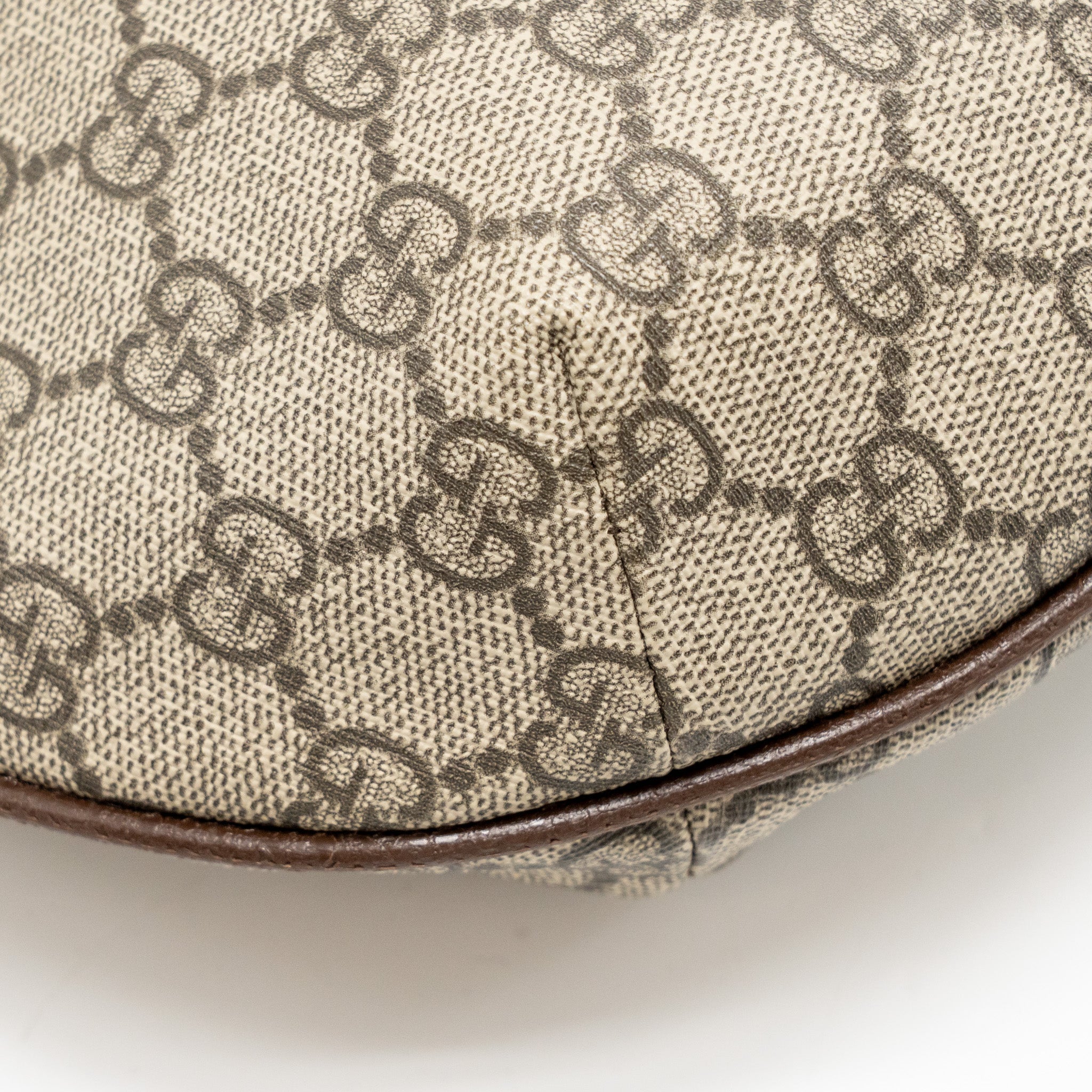 GUCCI SMALL OPHIDIA HALF MOON CROSSBODY HOBO BAG GG SUPREME CANVAS GHW
