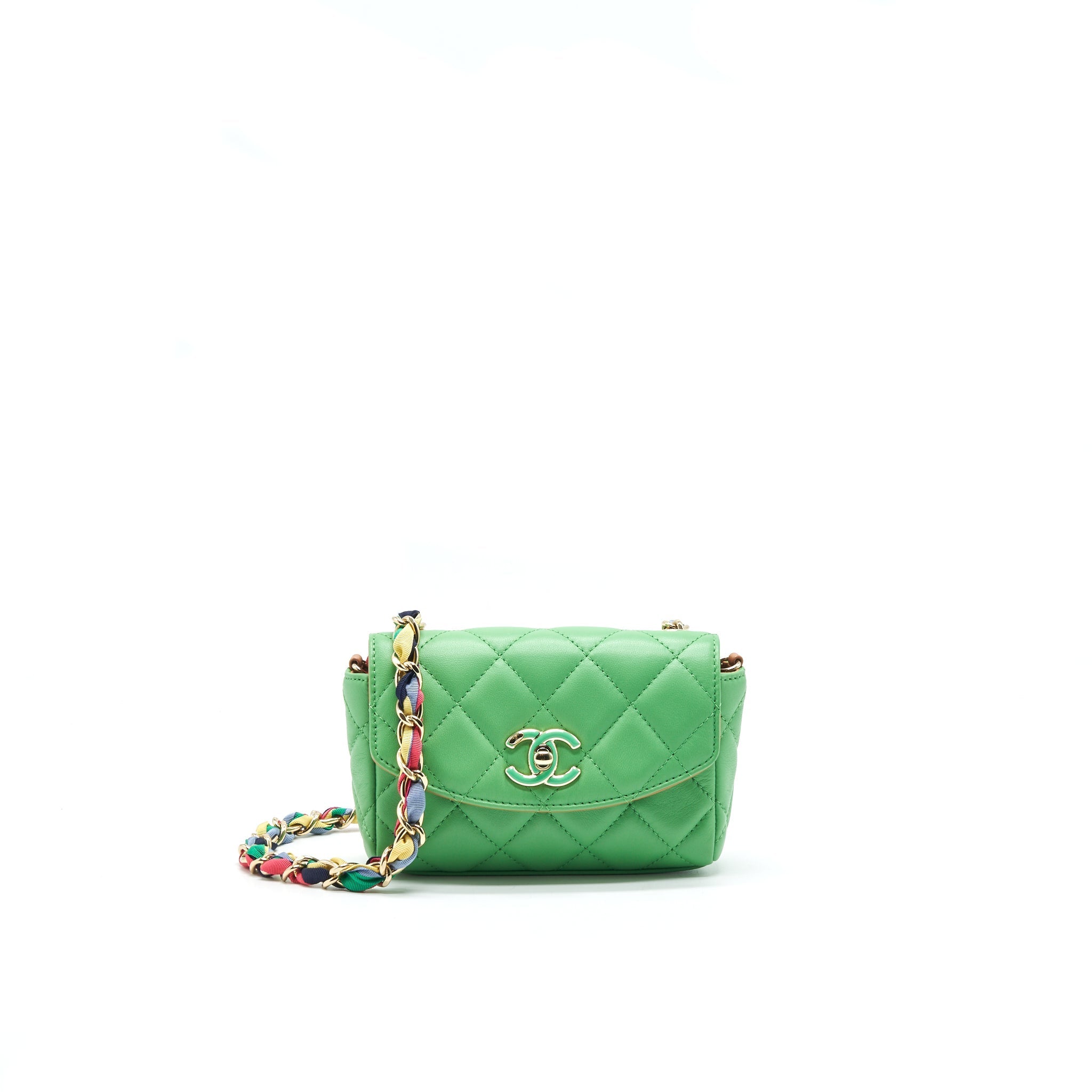 CHANEL SMALL SCARF ENTWINED CHAIN BAG GREEN