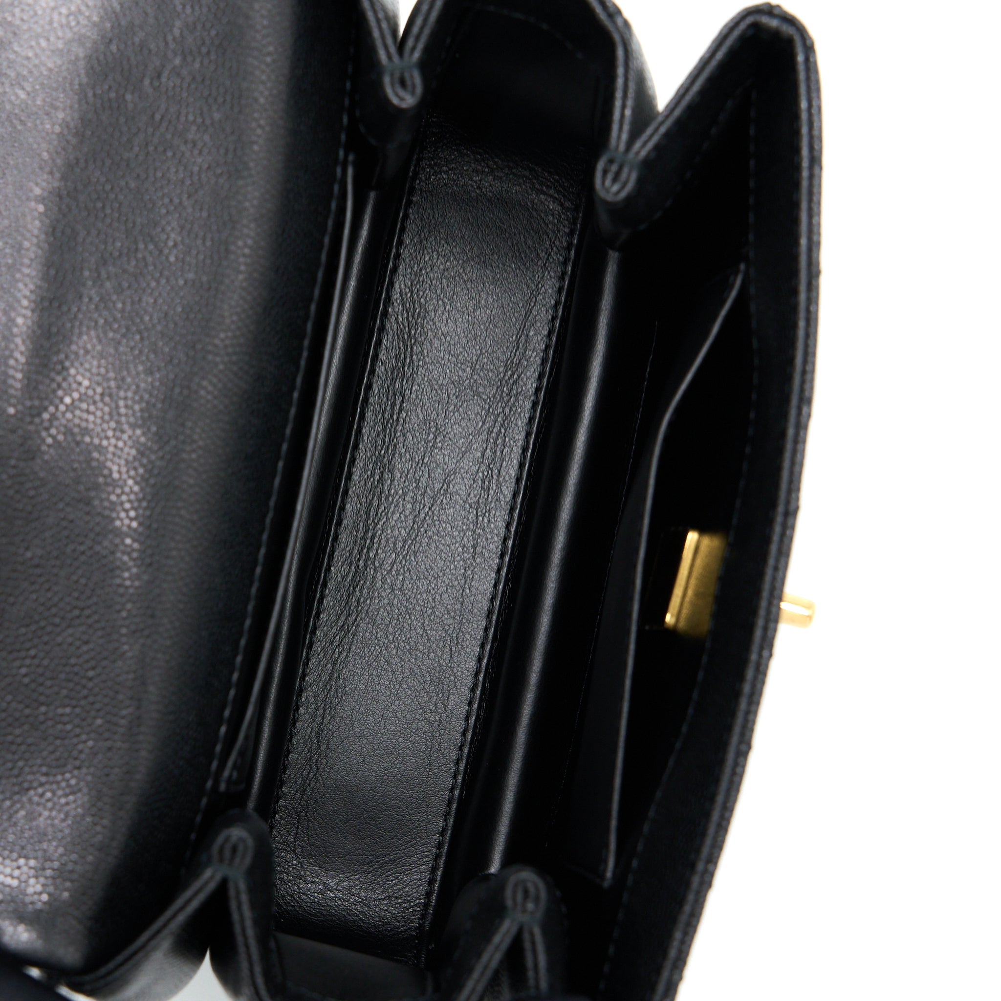 CHANEL 22K COCO FIRST FLAP BAG GRAINED CALFSKIN BLACK GHW(MICROCHIP)