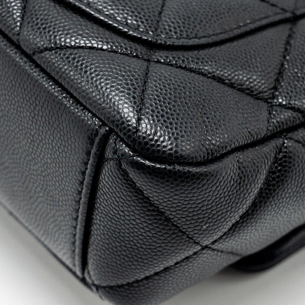 CHANEL TWIST YOUR BUTTON QUILTED FLAP BAG CAVIAR BLACK GHW (MICROCHIP)