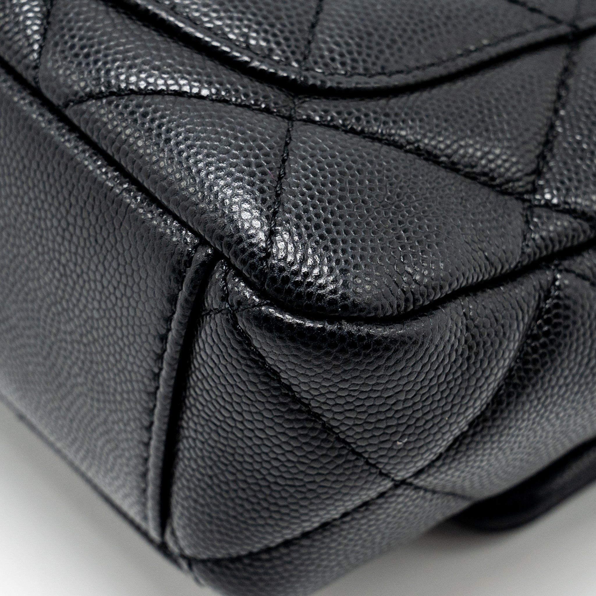 CHANEL TWIST YOUR BUTTON QUILTED FLAP BAG CAVIAR BLACK GHW (MICROCHIP)