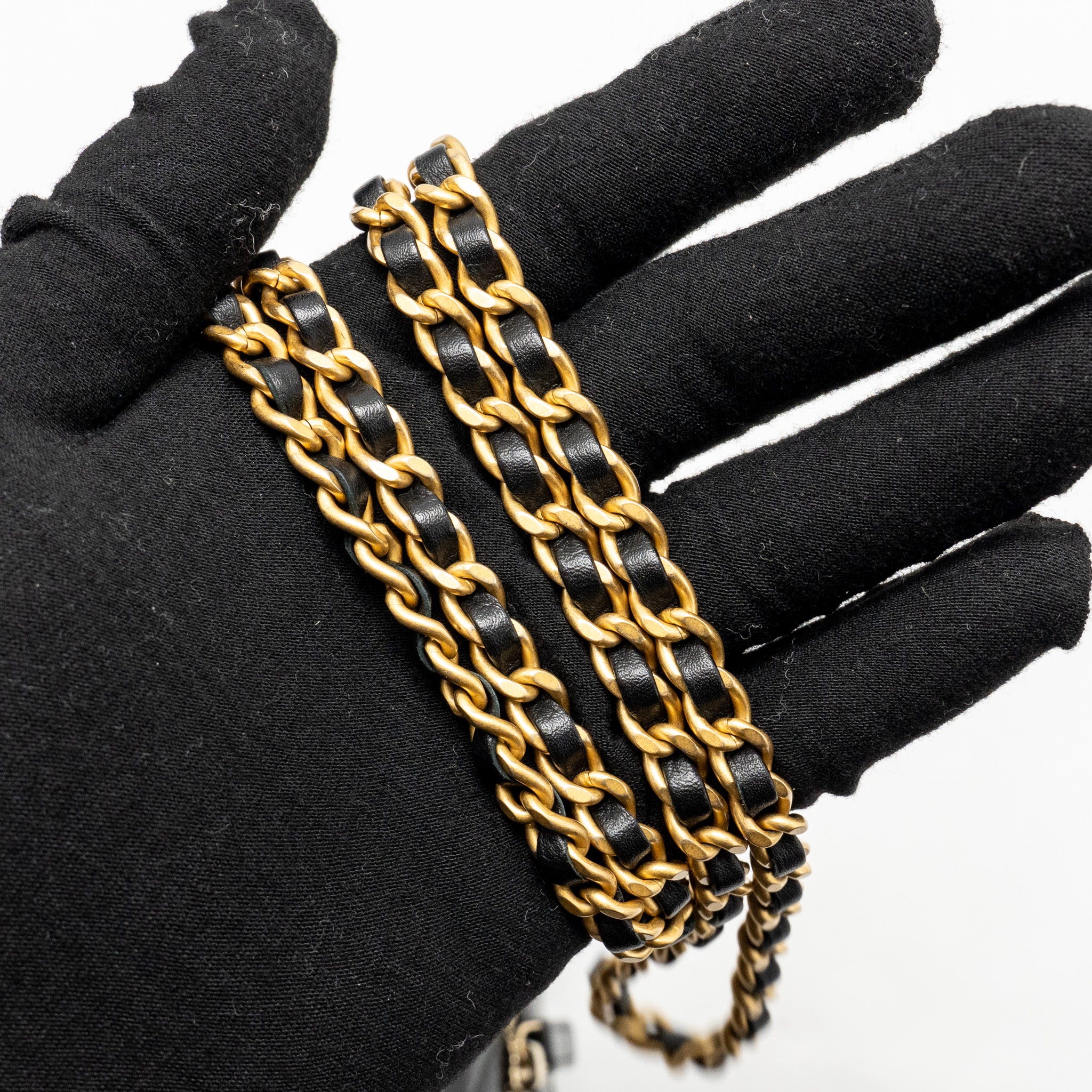 CHANEL TOP HANDLE MINI WALLET ON CHAIN CALFSKIN BLACK GHW(MICROCHIP)