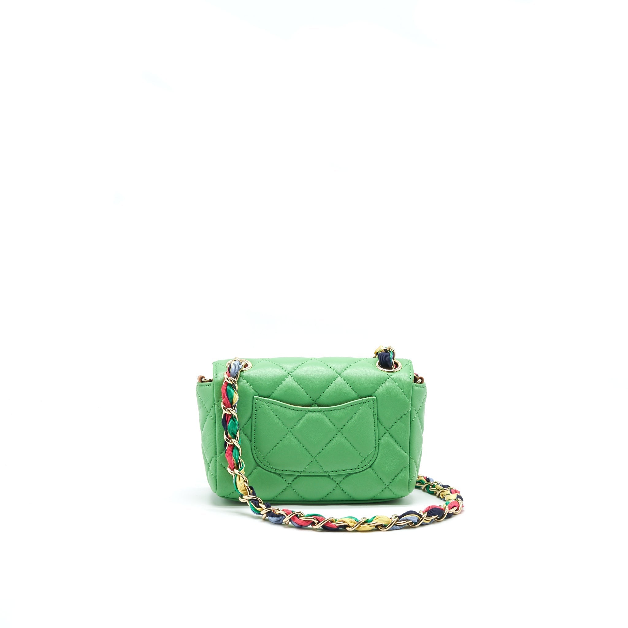 CHANEL SMALL SCARF ENTWINED CHAIN BAG GREEN