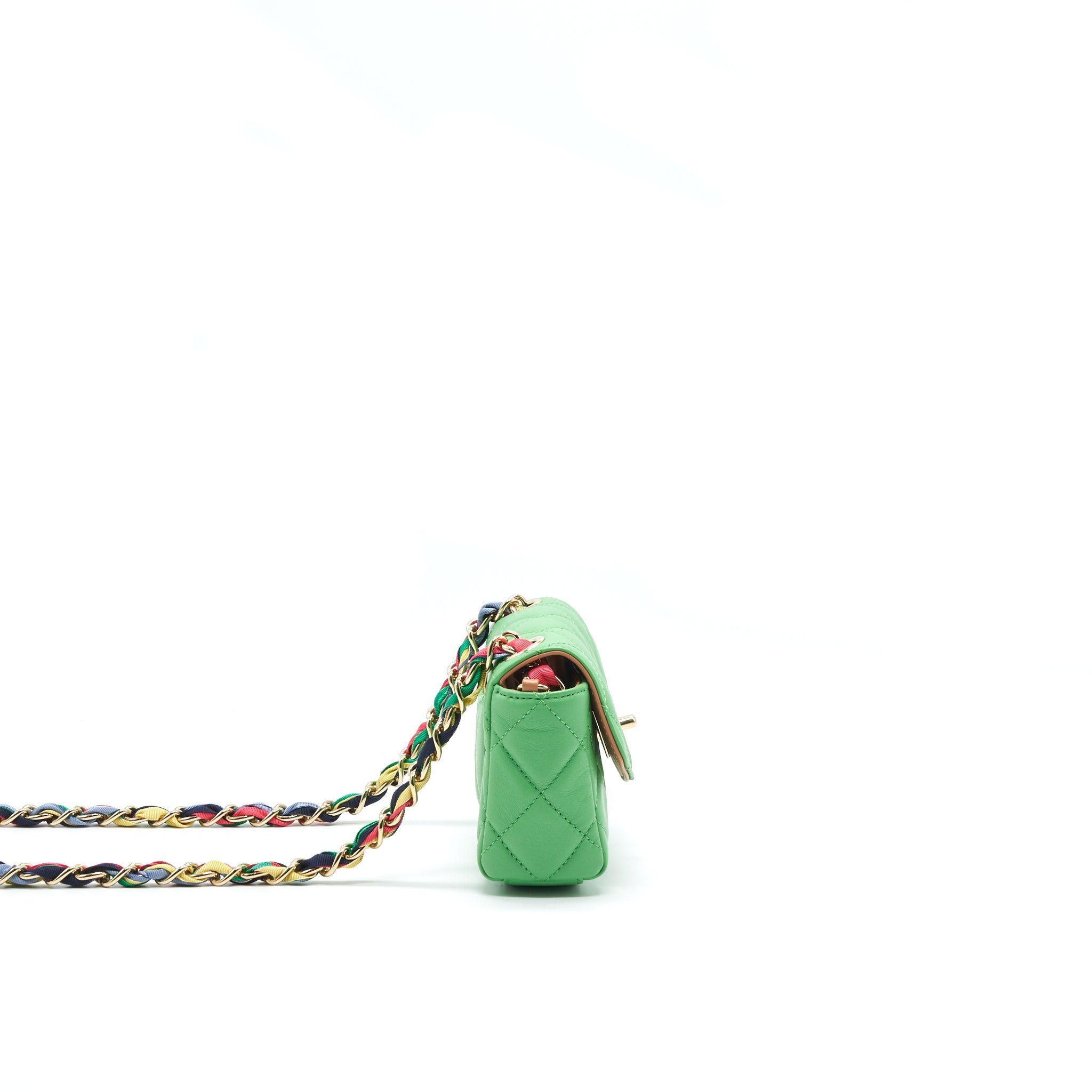 CHANEL SMALL SCARF ENTWINED CHAIN BAG GREEN