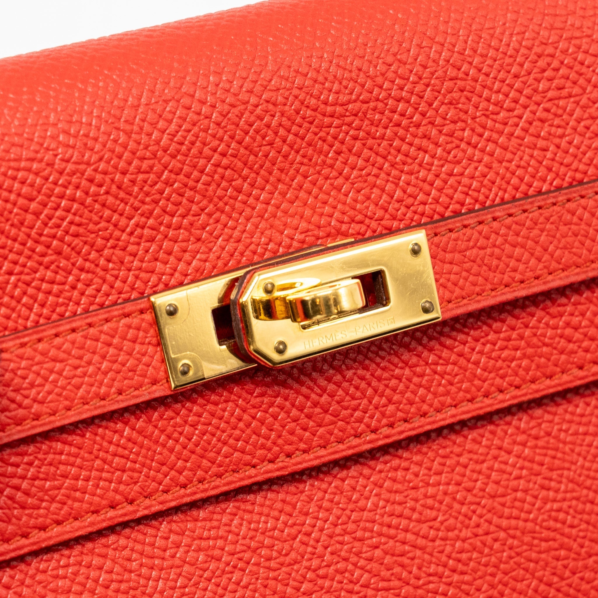 HERMES KELLY LONG WALLET EPSOM ROUGE TOMATE GHW