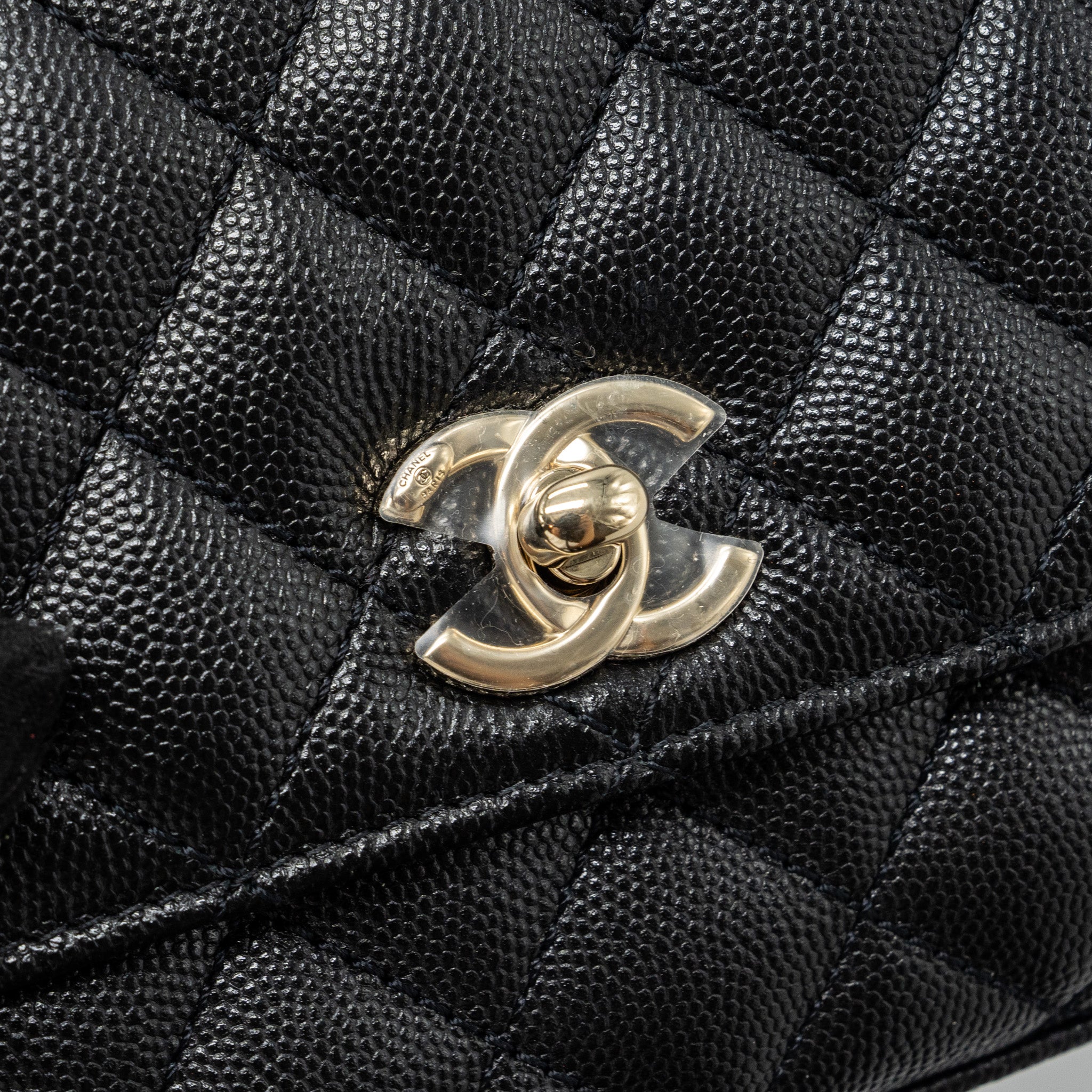 CHANEL COCO HANDLE EXTRA  MINI CAVIAR BLACK LGHW(MICROCHIP)