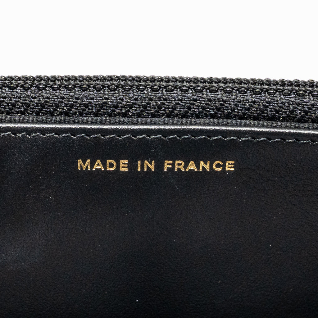 CHANEL BOY WALLET ON CHAIN CAVIAR BLACK GHW (MICROCHIP)