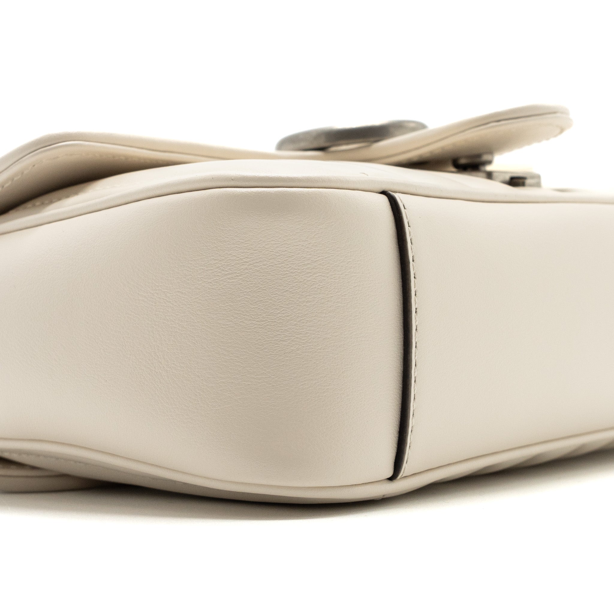 GUCCI MINI MARMONT CALFSKIN LEATHER CREAM SHW