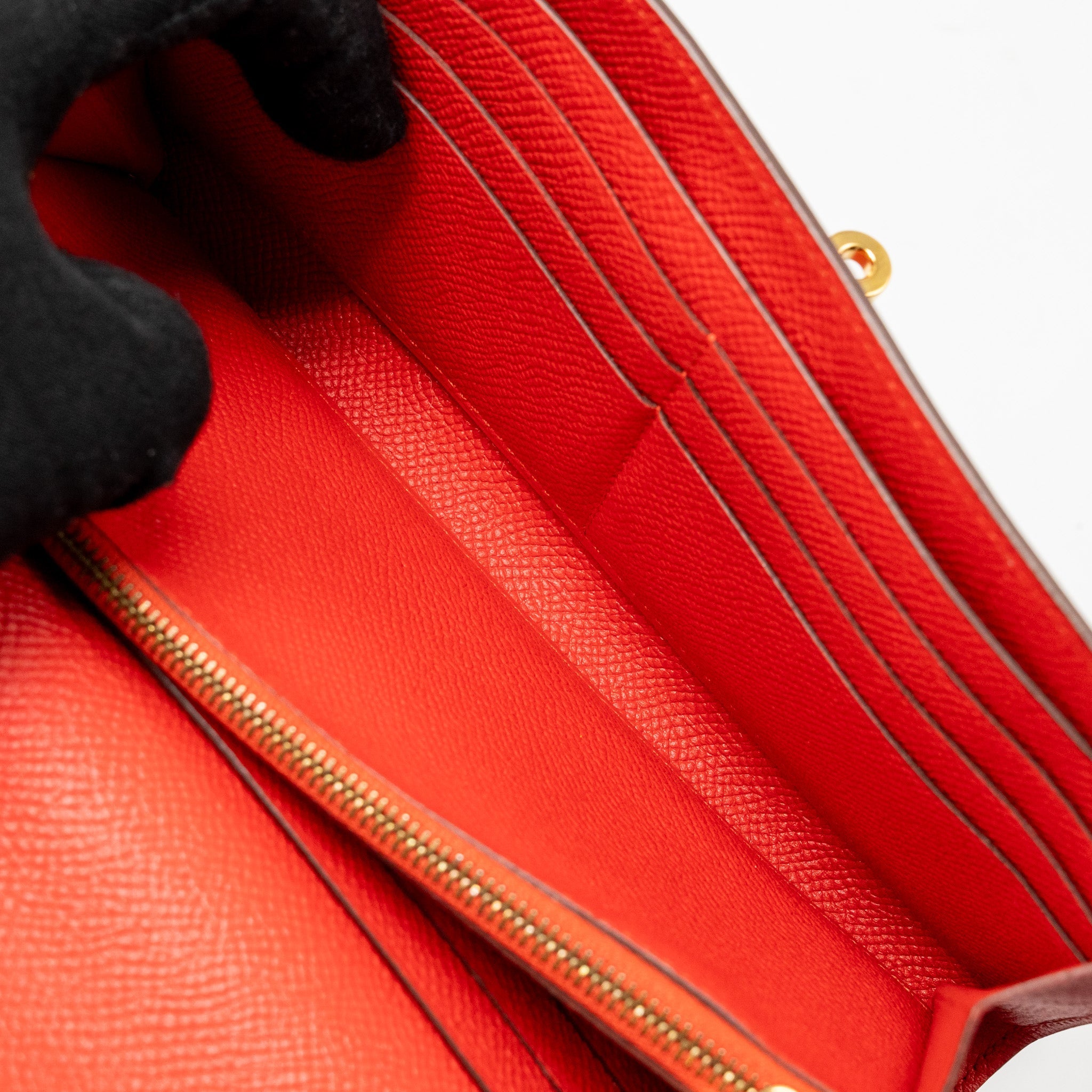 HERMES KELLY LONG WALLET EPSOM ROUGE TOMATE GHW