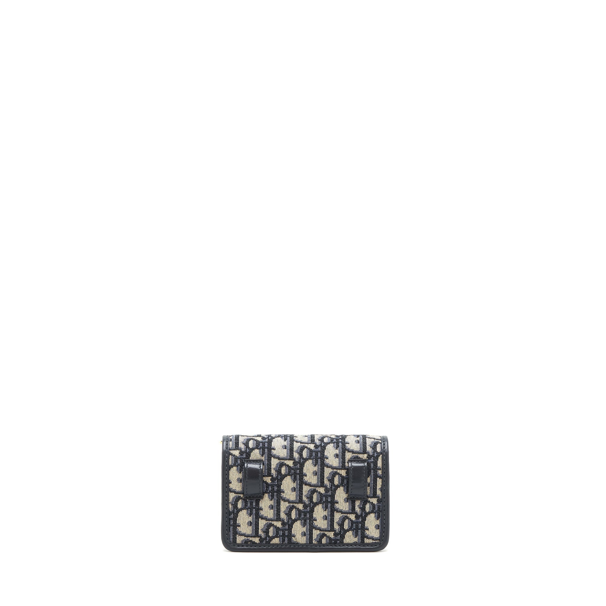 DIOR 30 MONTAIGN NANO POUCH WITH CHAIN BLUE OBLIQUE JACQUARD