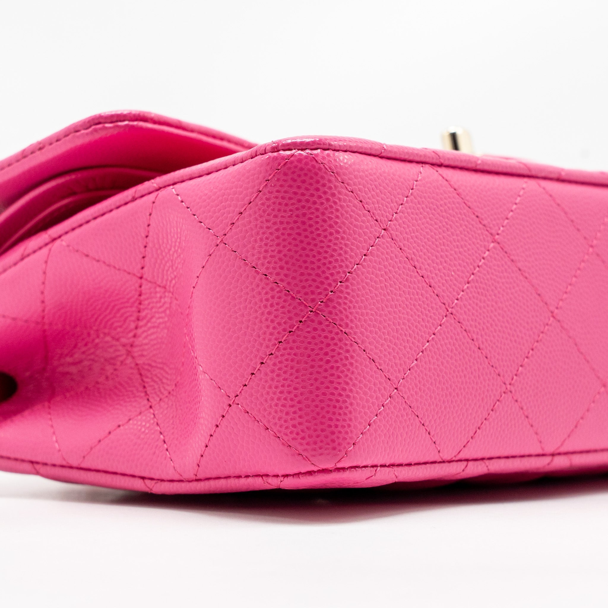 CHANEL SMALL CLASSIC DOUBLE FLAP BAG CAVIAR PINK LGHW (MICROCHIP)