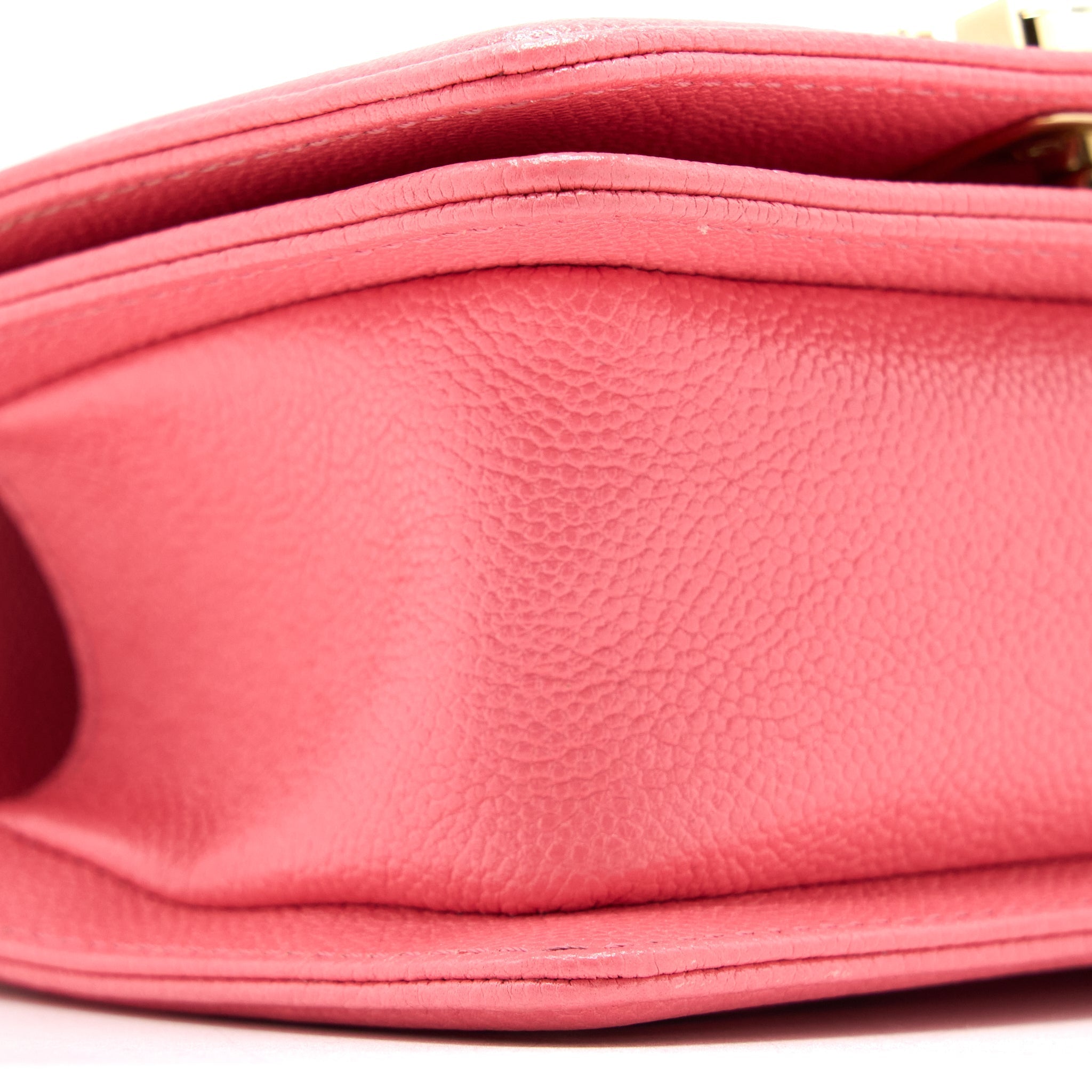 CHANEL SUPER MINI BOY BAG CHEVRON CAVIAR PINK LGHW (MICROCHIP)