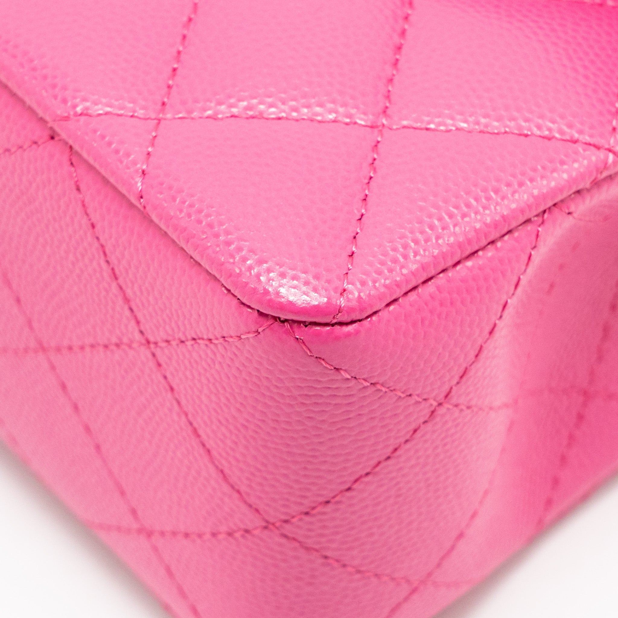 CHANEL SMALL CLASSIC DOUBLE FLAP BAG CAVIAR PINK LGHW (MICROCHIP)