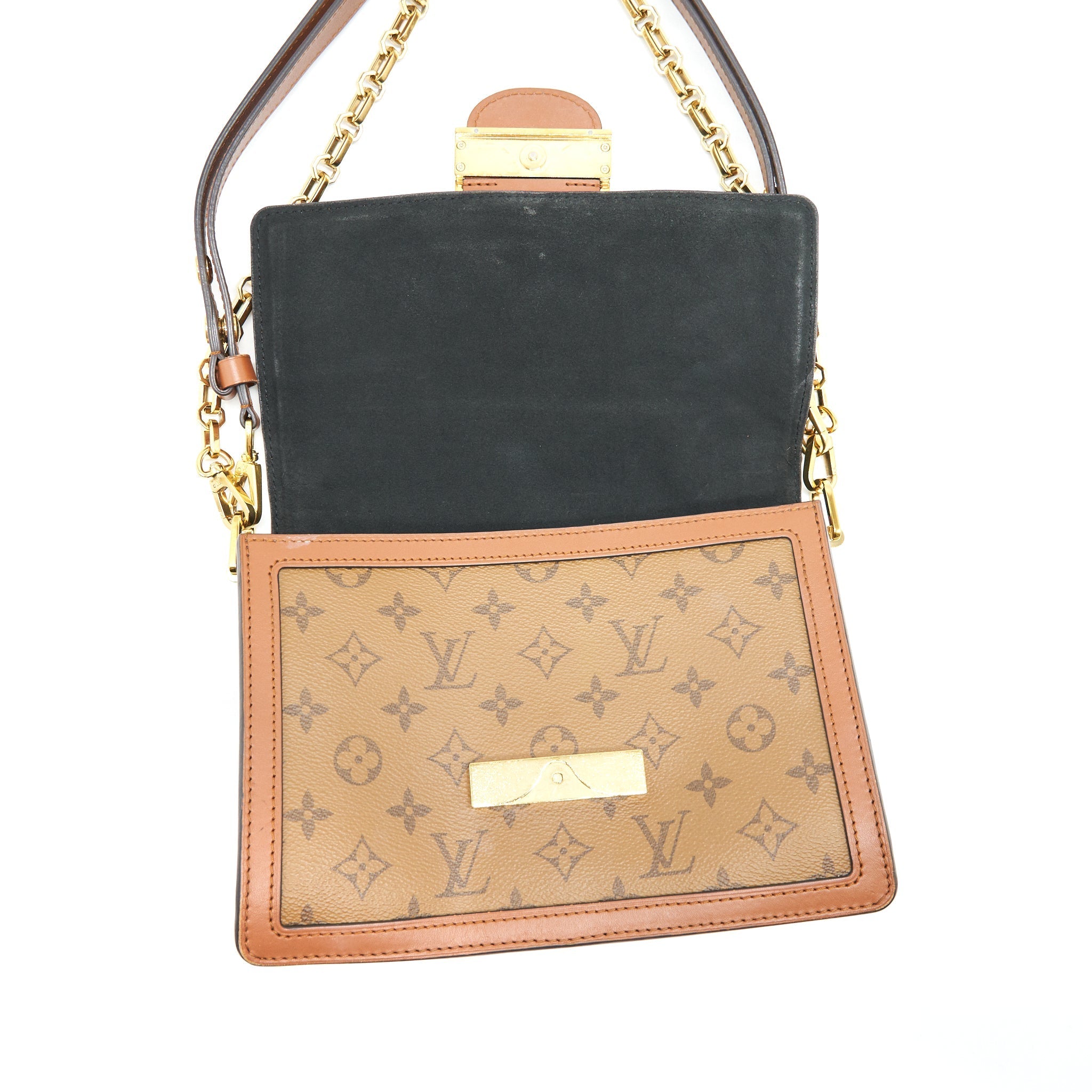 LOUIS VUITTON DAUPHINE FLAP BAG REVERSE MONOGRAM
