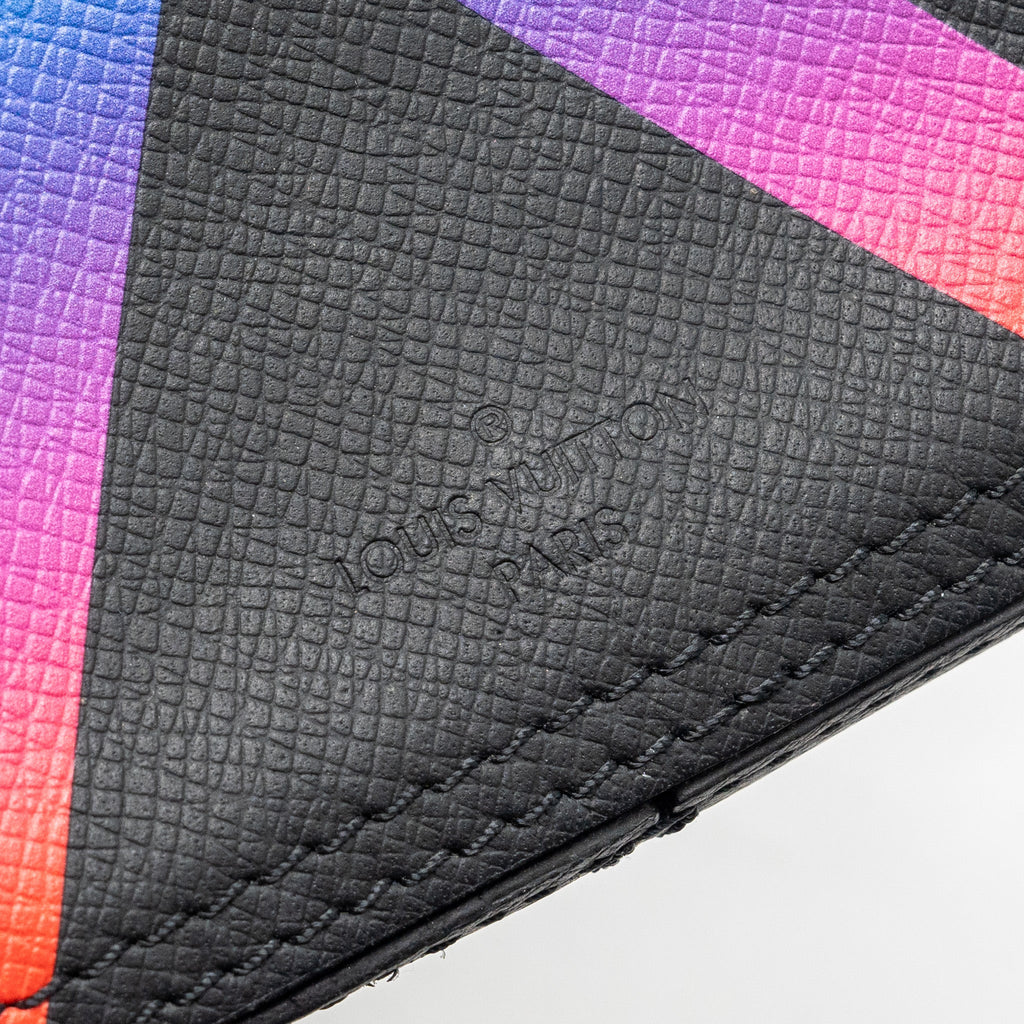LOUIS VUITTON DANUBE MESSENGER BAG TAIGA BLACK/RAINBOW BLACK HARDWARE